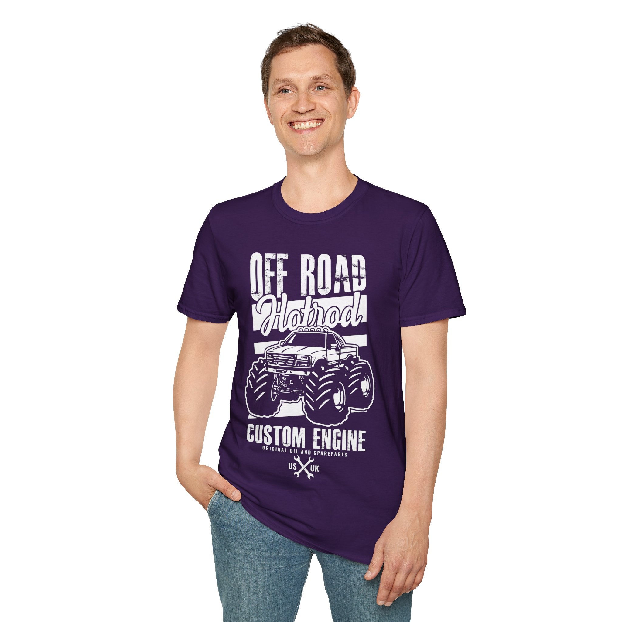 "OFF ROAD HOTROD CUSTOM ENGINE ORIGINAL OIL AND SPARE PARTS US UK" Unisex Soft style T-Shirt