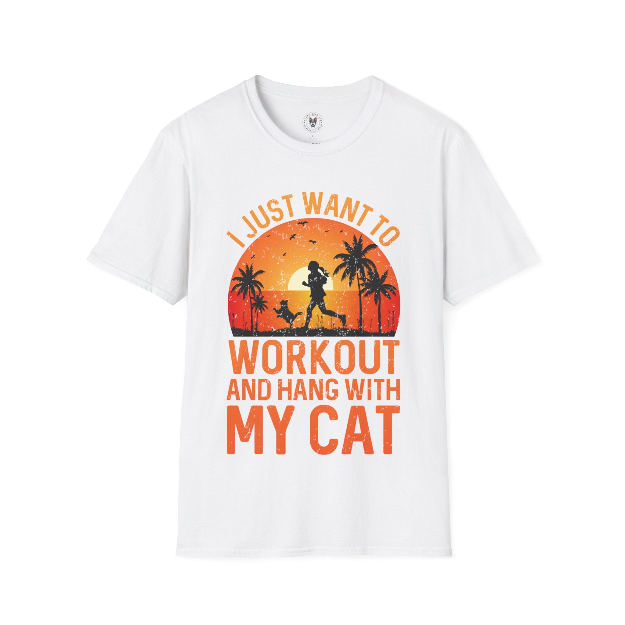 "I Just Want To Workout And Hang With My Cat"   Unisex Soft style T-Shirt