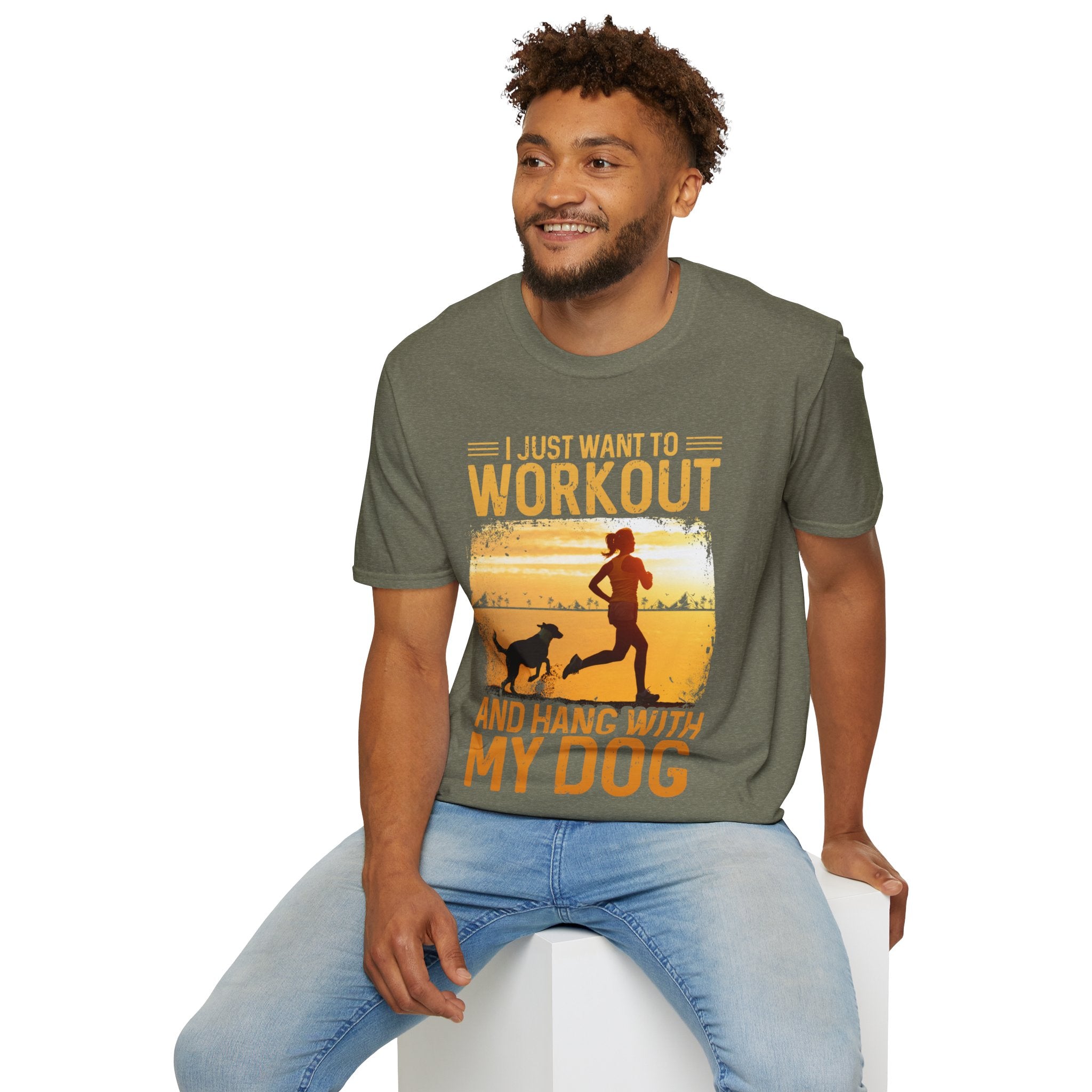 "I Just Want To Workout And Hang With My Dog" Unisex Soft style T-Shirt