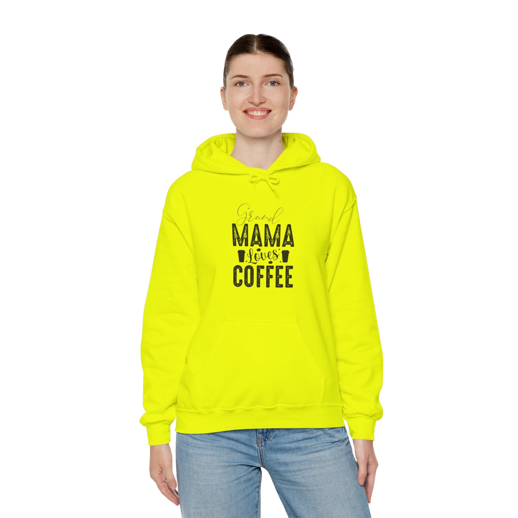 "GRAND MAMA LOVES COFFEE" Unisex Heavy Blend™ Hooded Sweatshirt