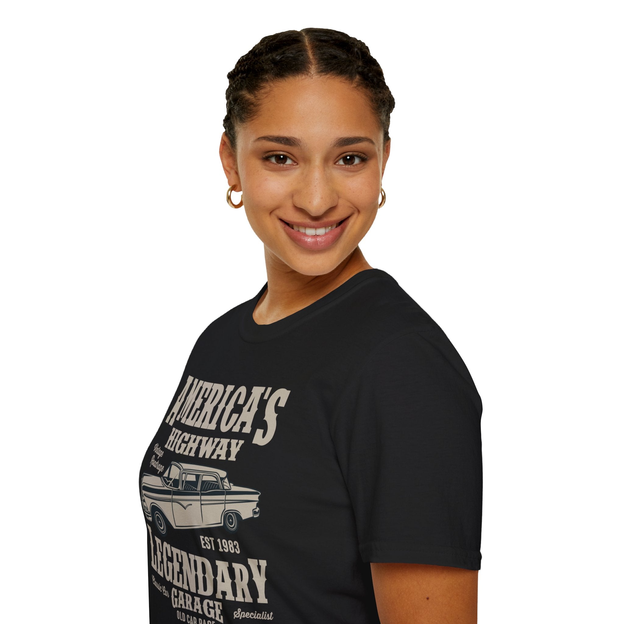 "AMERICA'S HIGHWAY LEGENDARY GARAGE" Unisex Soft style T-Shirt