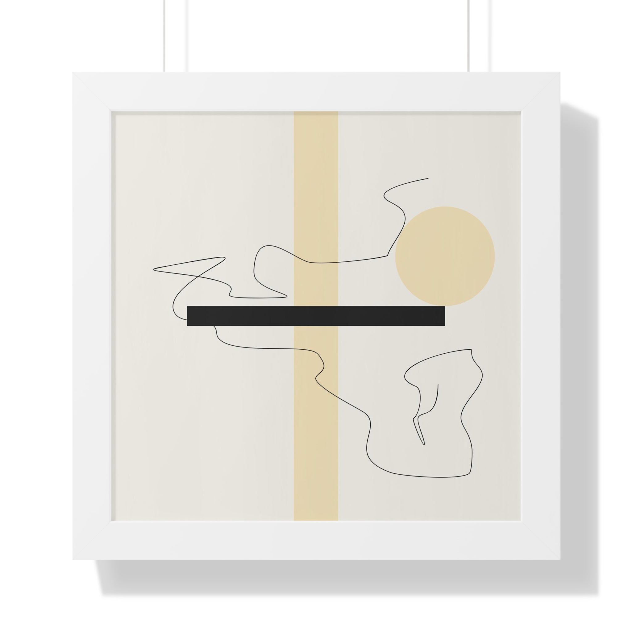 "ABSTRACT NEUTRAL" Framed Vertical Poster