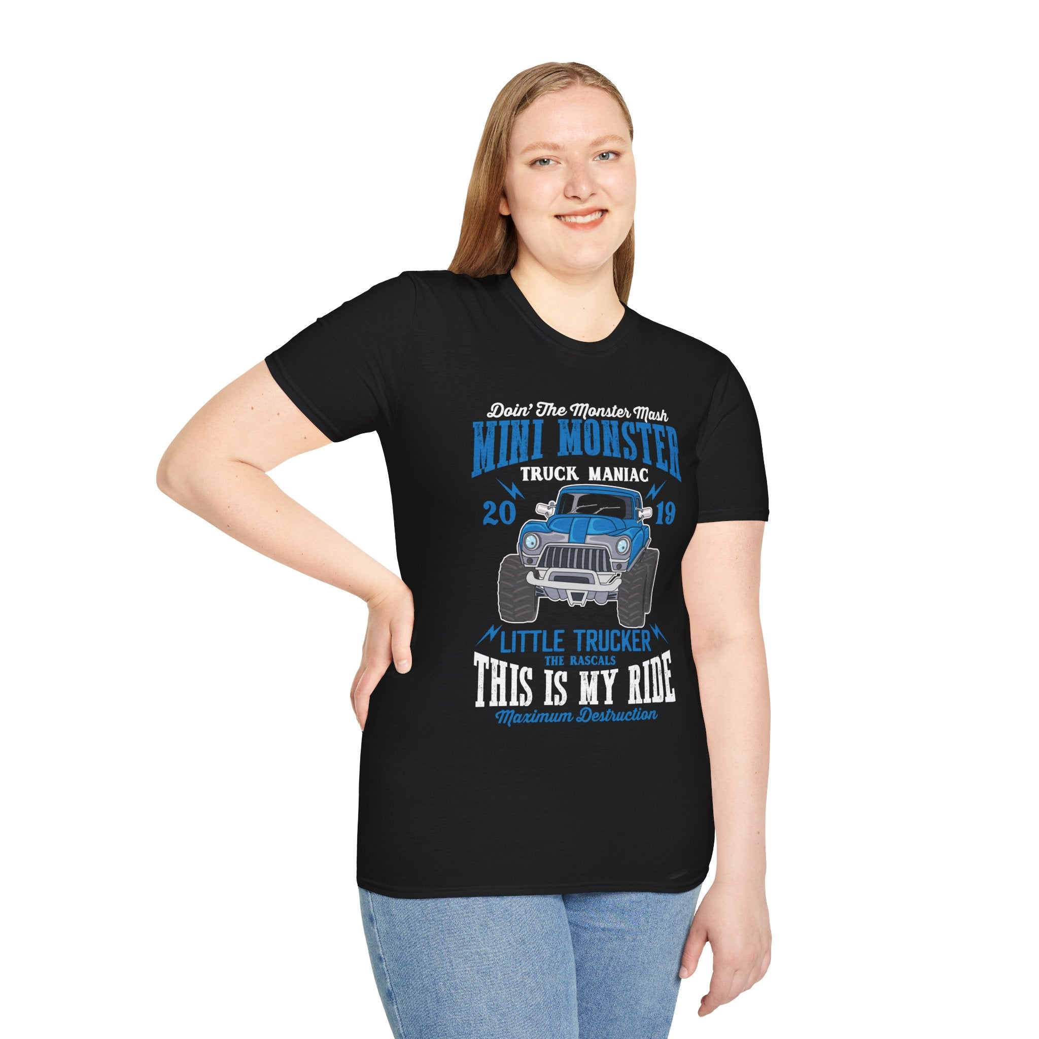 "MINI MONSTER LITTLE TRUCKER THIS IS MY RIDE" Unisex Soft style T-Shirt