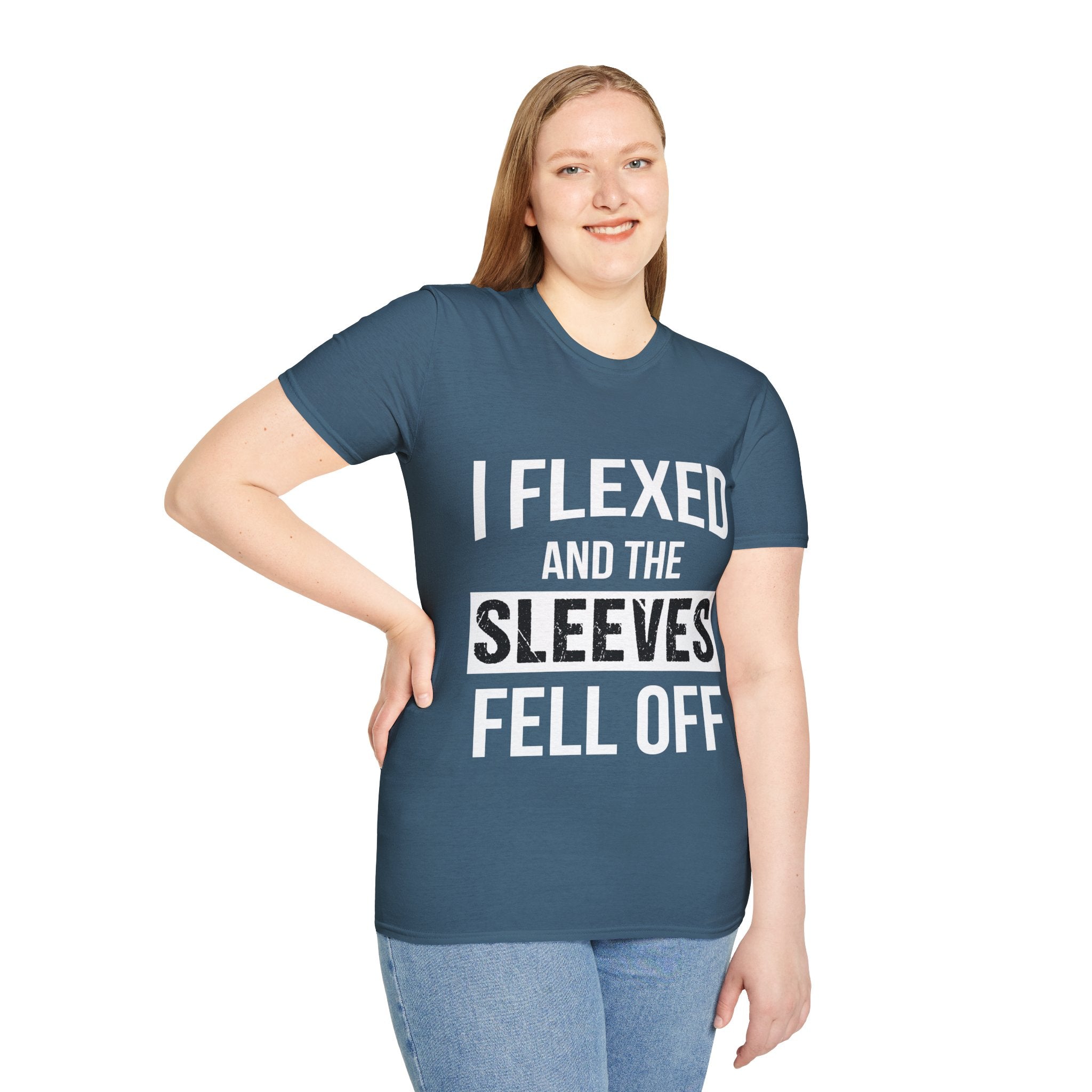 "I Flexed And The Sleeves Fell Off" Unisex Soft Style T-Shirt