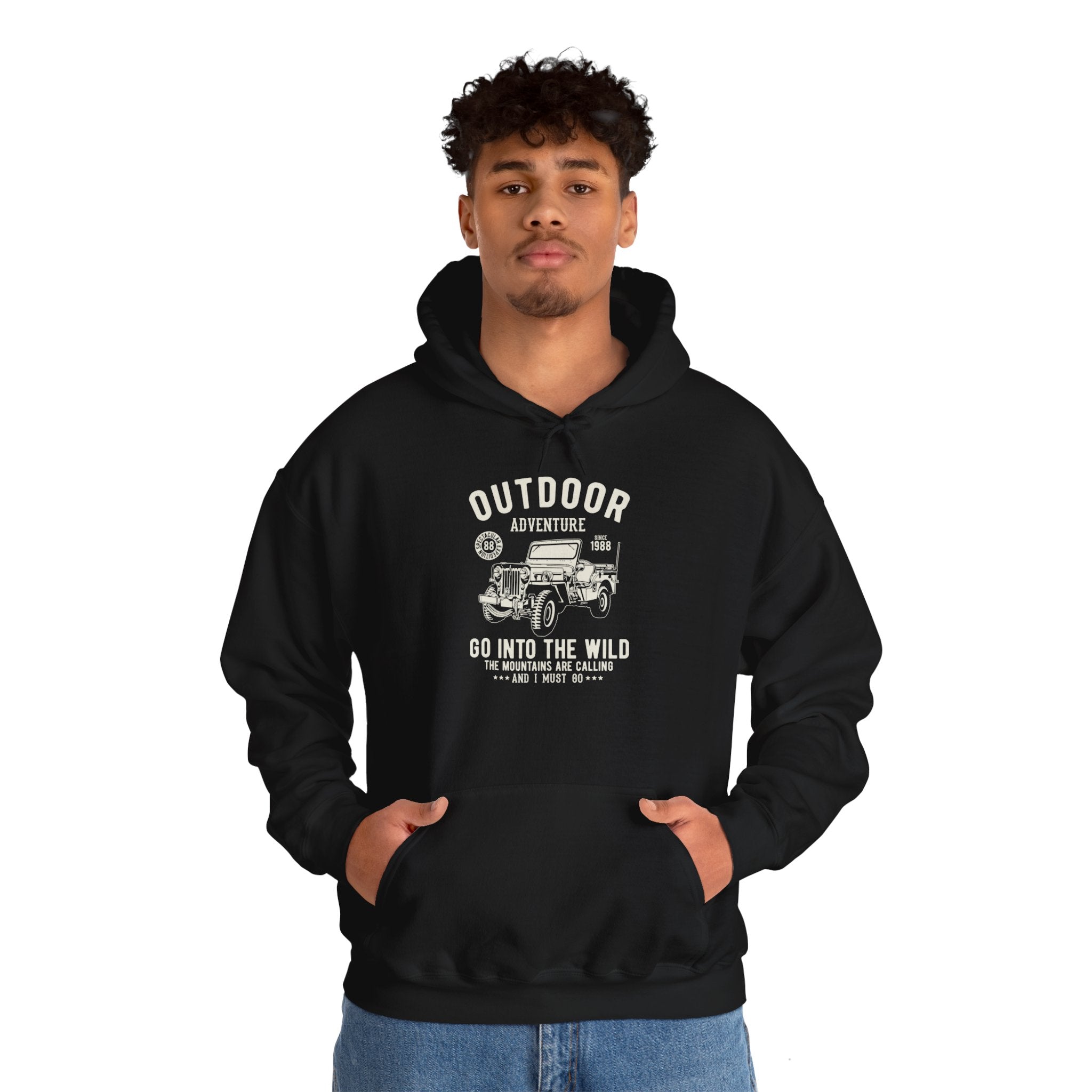 "OUTDOOR ADVENTURE GO INTO WILD" Unisex Heavy Blend™ Hooded Sweatshirt