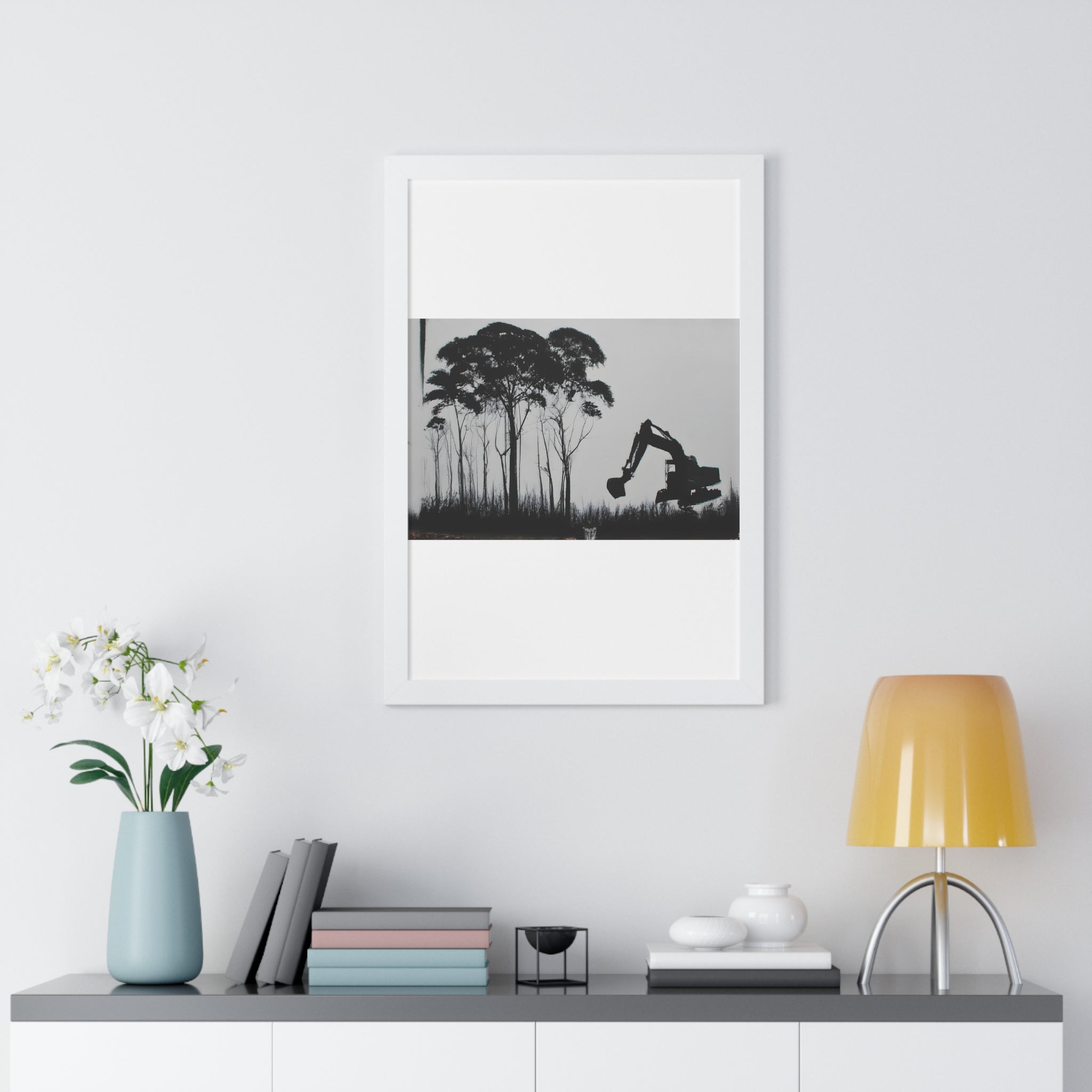 "BANKSY-STYLE GRAFFITI OF A CLEARED RAINFOREST" Framed Vertical Poster