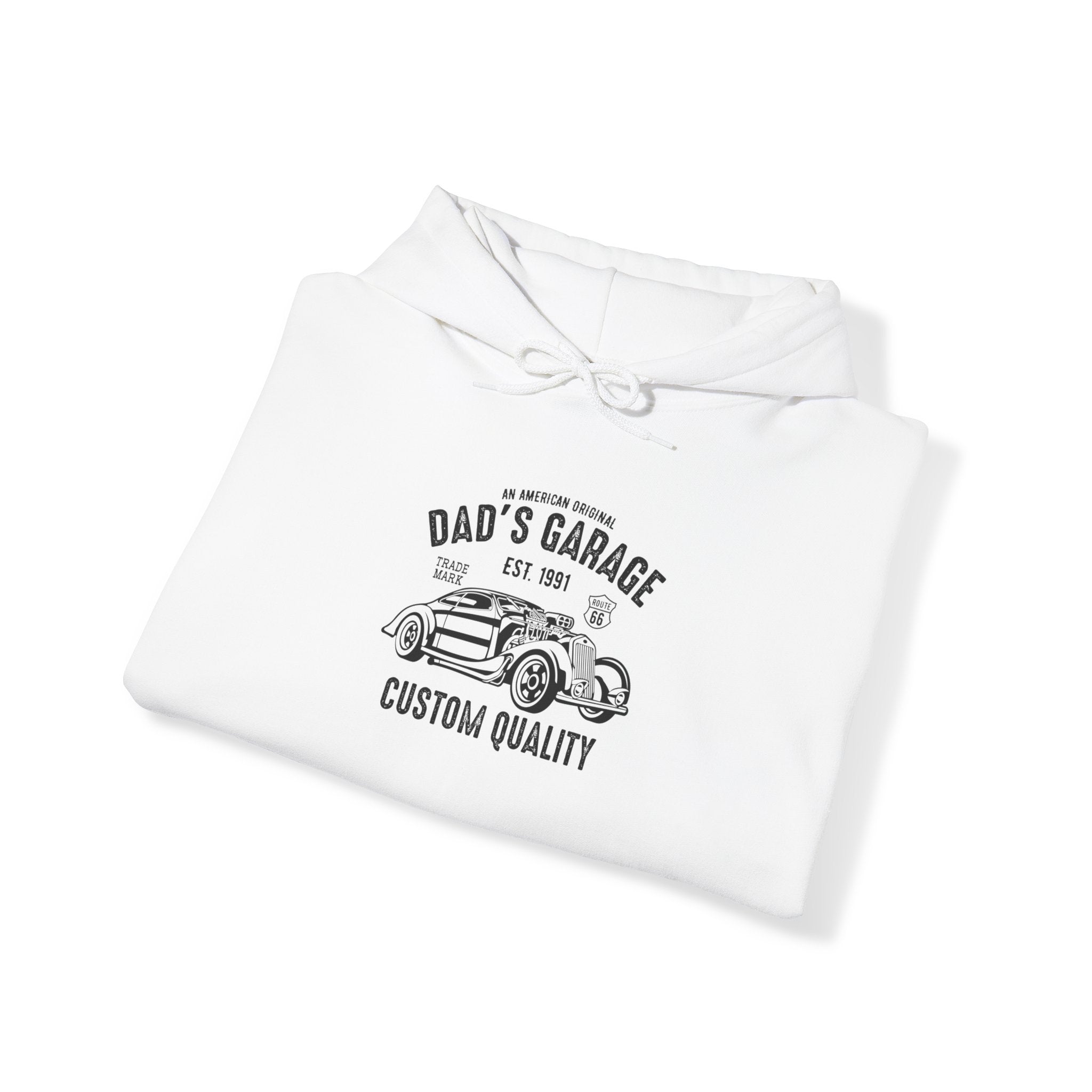 "DAD'S GARAGE CUSTOM QUALITY" Unisex Heavy Blend™ Hooded Sweatshirt