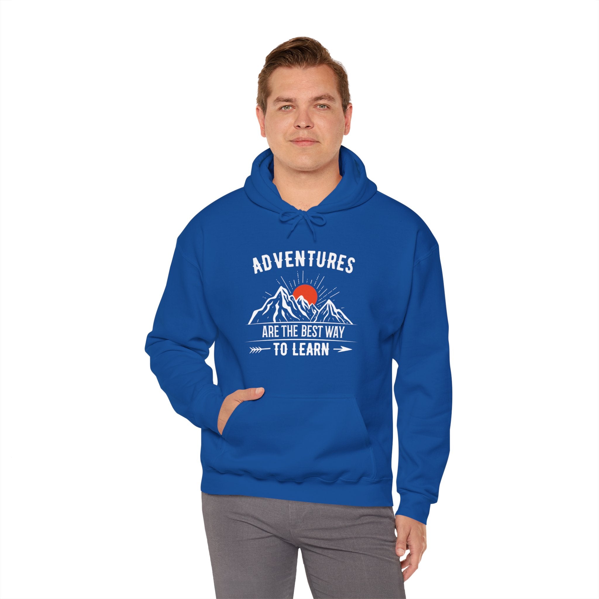 "Adventures Are The Best Way To Learn" Unisex Heavy Blend™ Hooded Sweatshirt