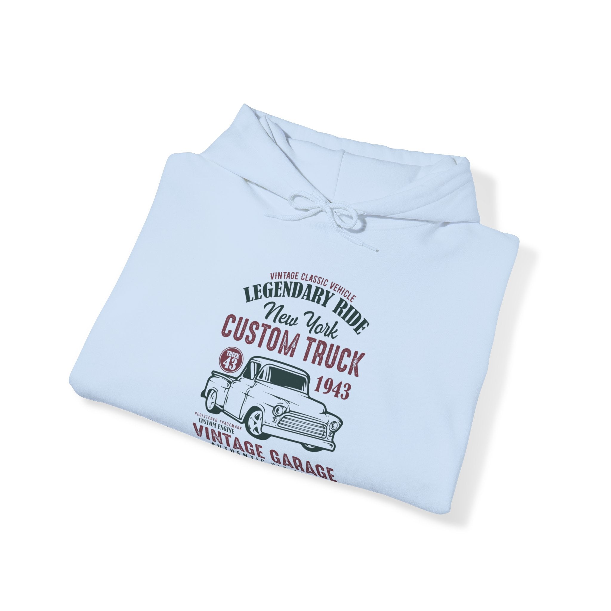 "CUSTOM TRUCK 1943 VINTAGE GARAGE" Unisex Heavy Blend™ Hooded Sweatshirt