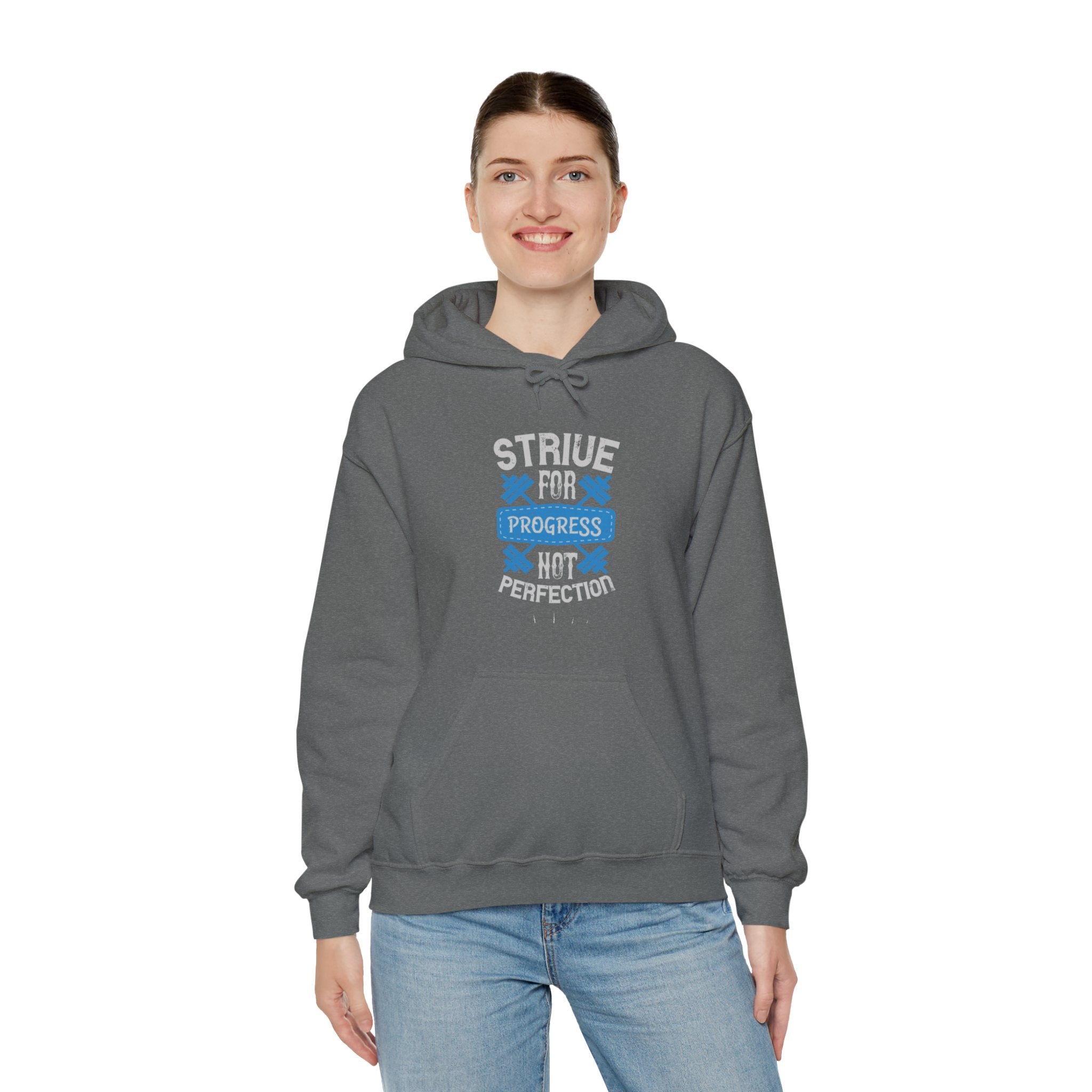 "Strive For Progress Not Perfection" Unisex Heavy Blend™ Hooded Sweatshirt