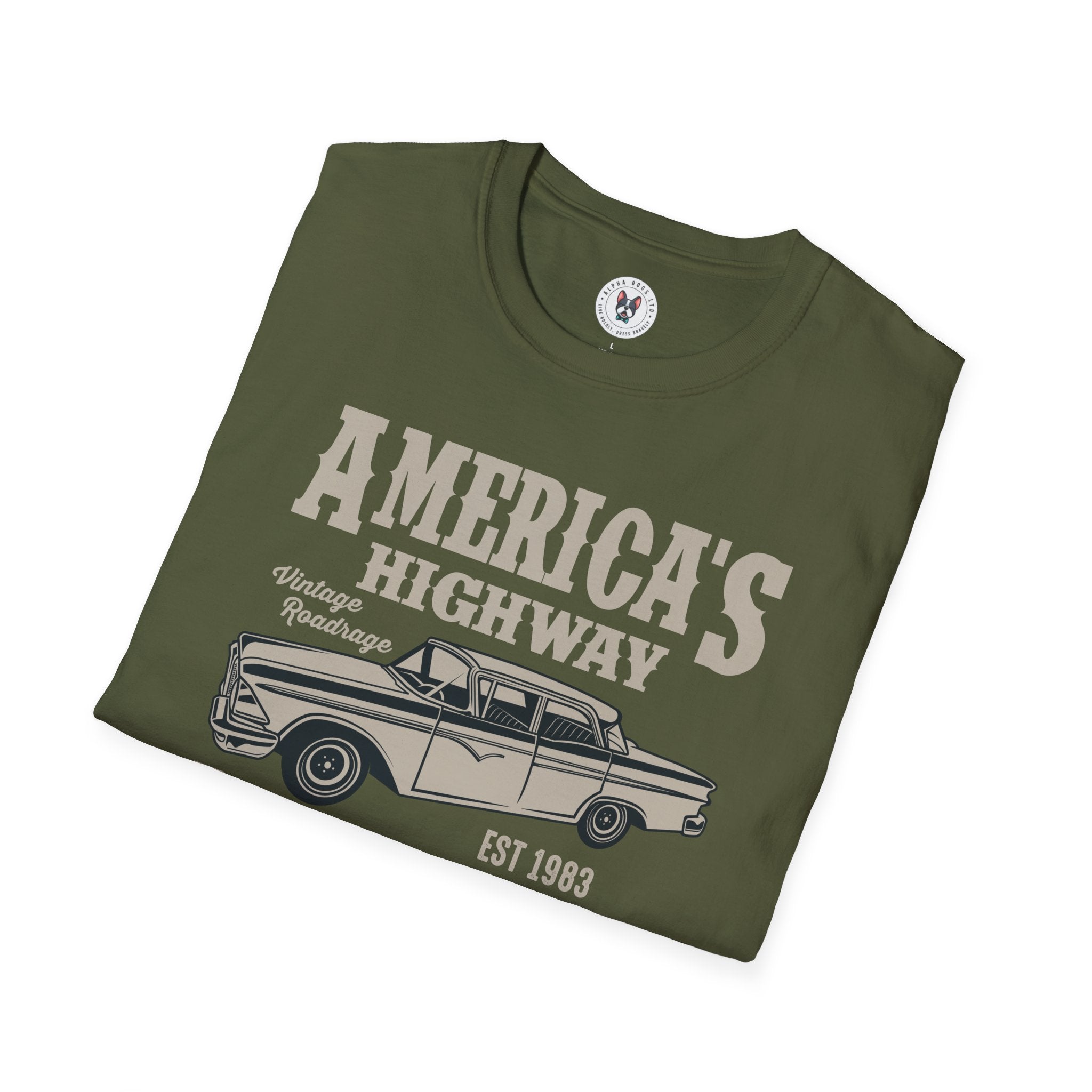 "AMERICA'S HIGHWAY LEGENDARY GARAGE" Unisex Soft style T-Shirt