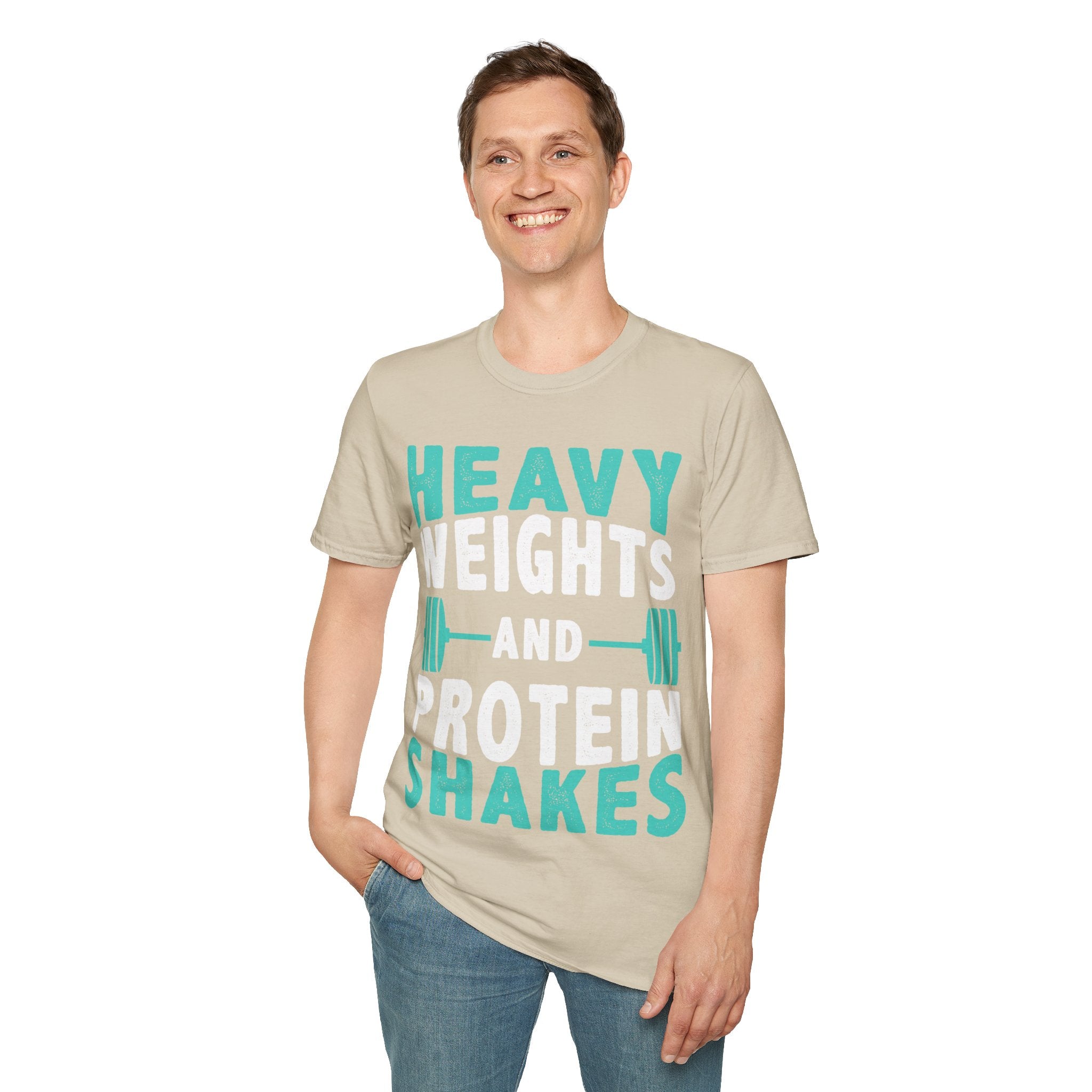 "Heavy Weights And Proteins Shakes" Unisex Soft Style T-Shirt