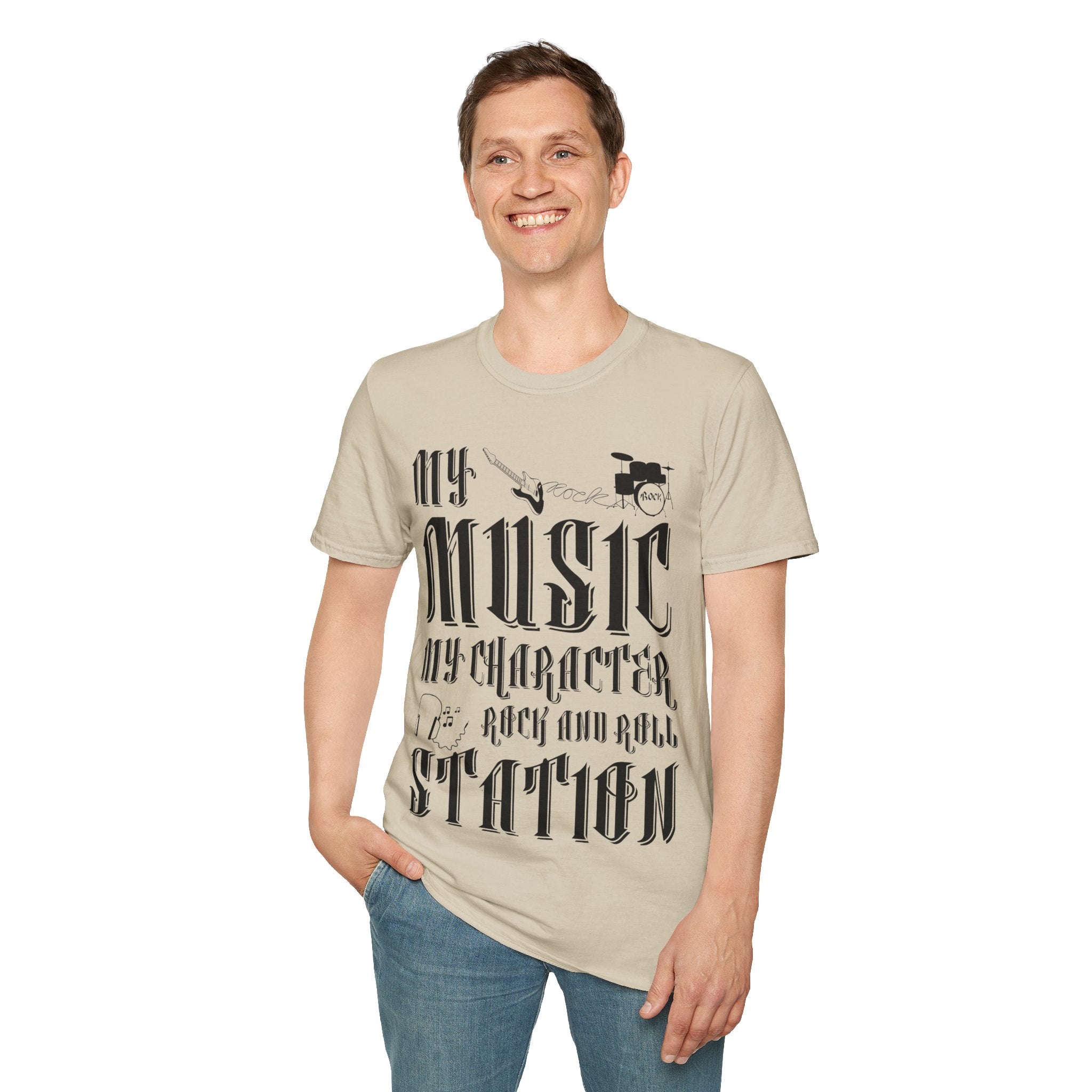 "My Music My Character Rock And Roll Station" Unisex Soft style T-Shirt