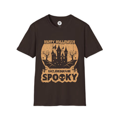 "HAPPY HALLOWEEN EAT, DRINK & BE SPOOKY" Unisex Soft style T-Shirt