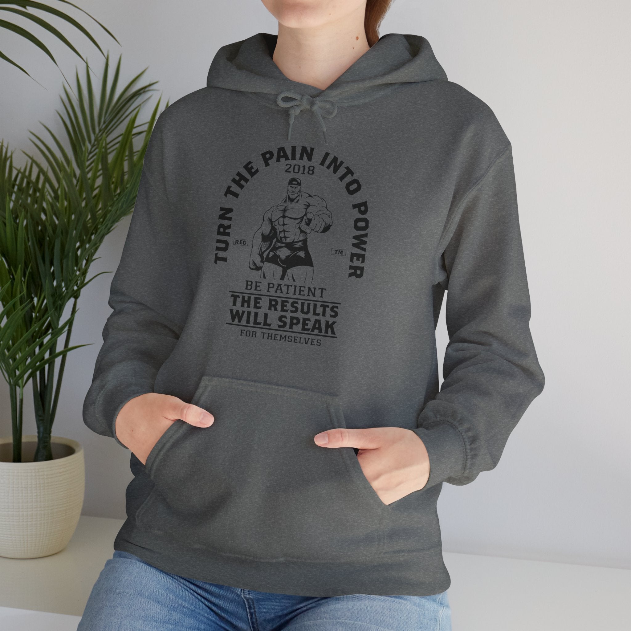 "Turn The Pain Into Power"  Unisex Heavy Blend™ Hooded Sweatshirt