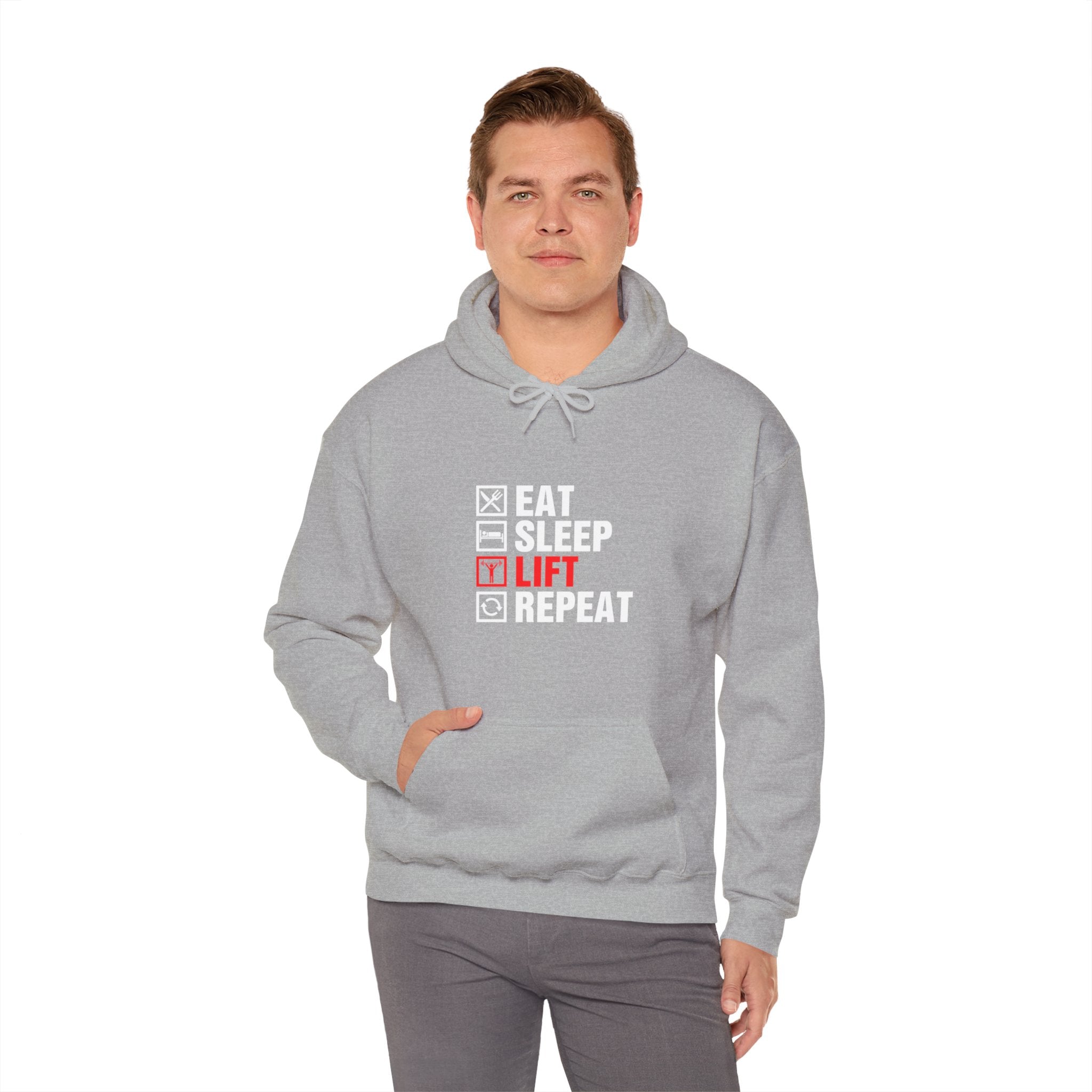 "Eat Sleep Lift Repeat" Unisex Heavy Blend™ Hooded Sweatshirt