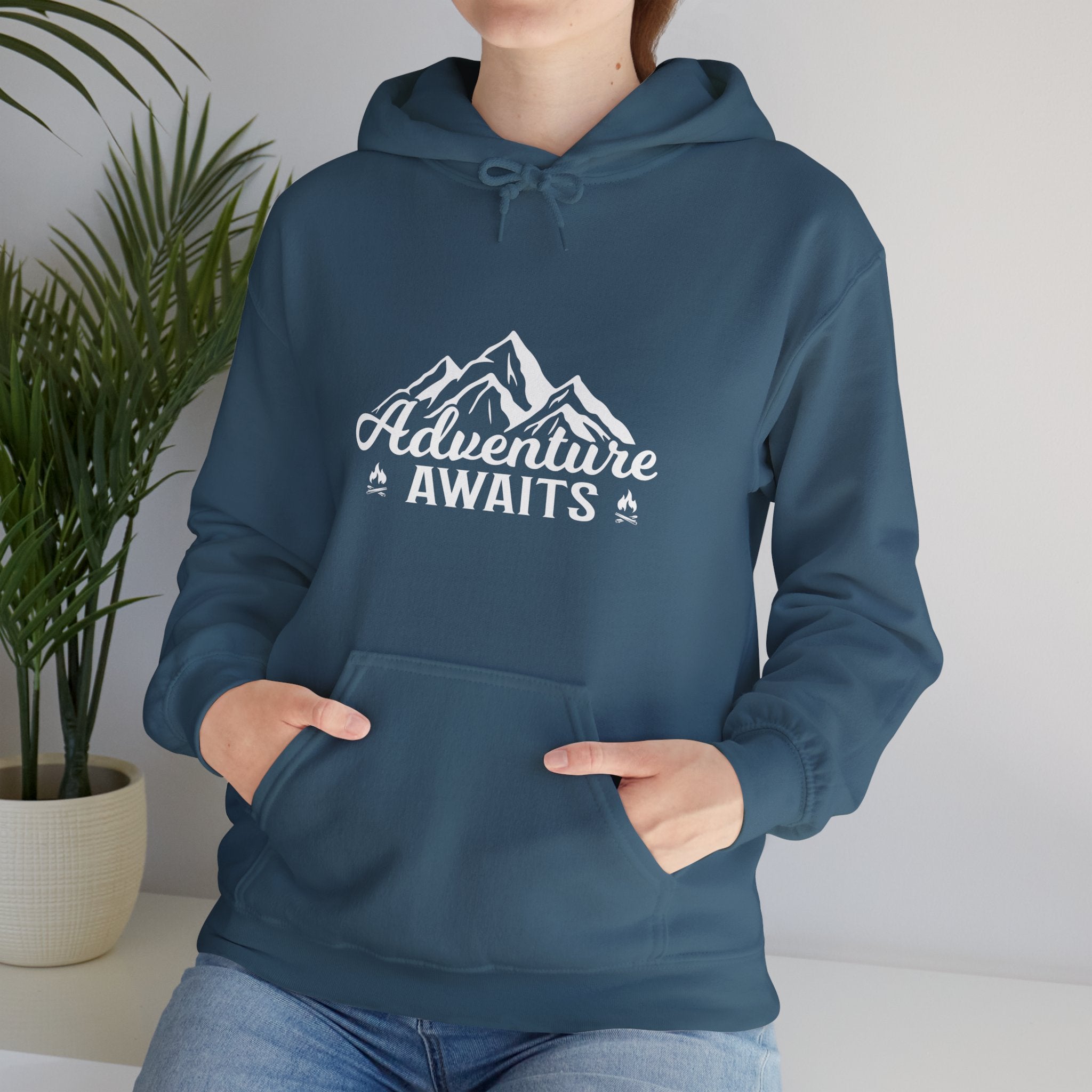 "Adventure Awaits" Unisex Heavy Blend™ Hooded Sweatshirt