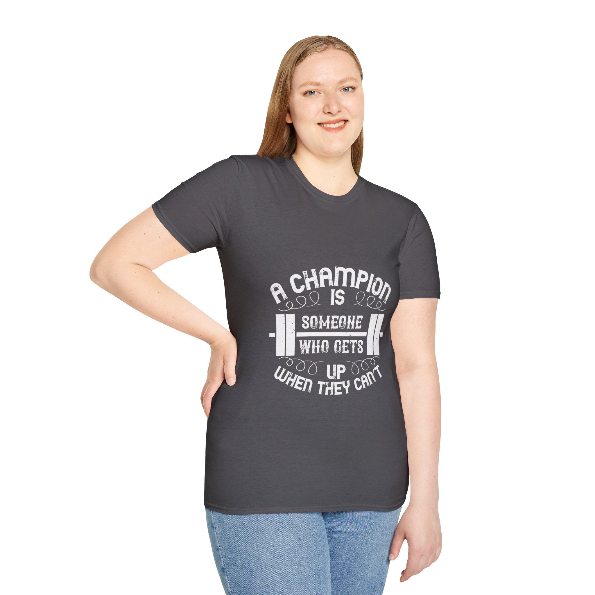 "A Champion Is Someone Who Gets Up When They Can't"  Unisex Soft style T-Shirt