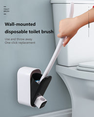 A Wall Mounted Toilet Cleaning Kit With Storage Box And 8 Refillable Toilet Stick Heads Household Disposable Replacement Dead Endless Toilet Scrubbing Brushes Marine  Lemon  Lavender Scent