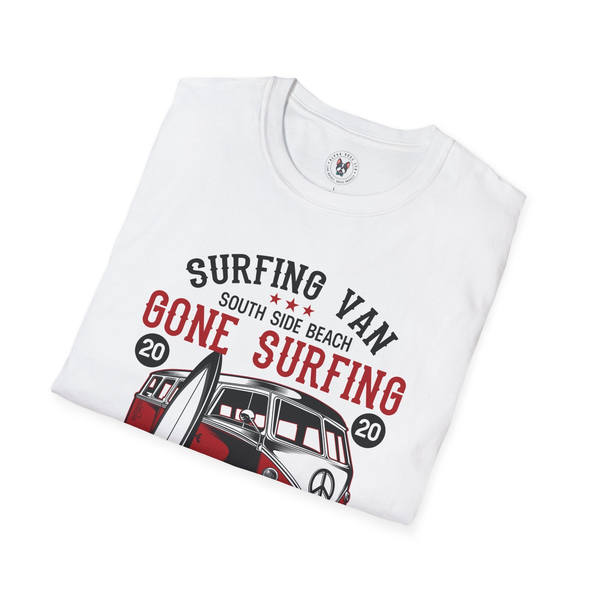 "SURFING VAN GONE SURFING SURFING ADVENTURE" Unisex Soft style T-Shirt