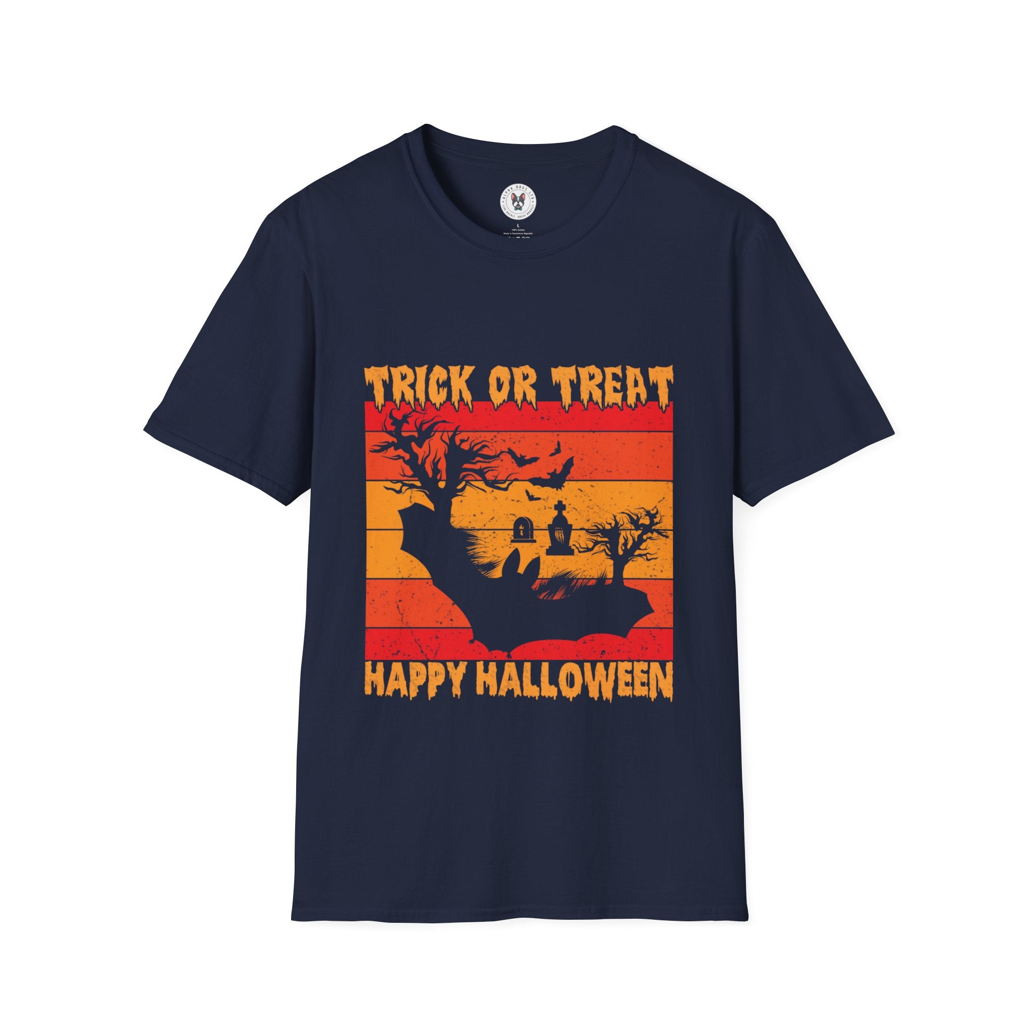 "TRICK OR TREAT HAPPY HALLOWEEN" Unisex Soft style T-Shirt