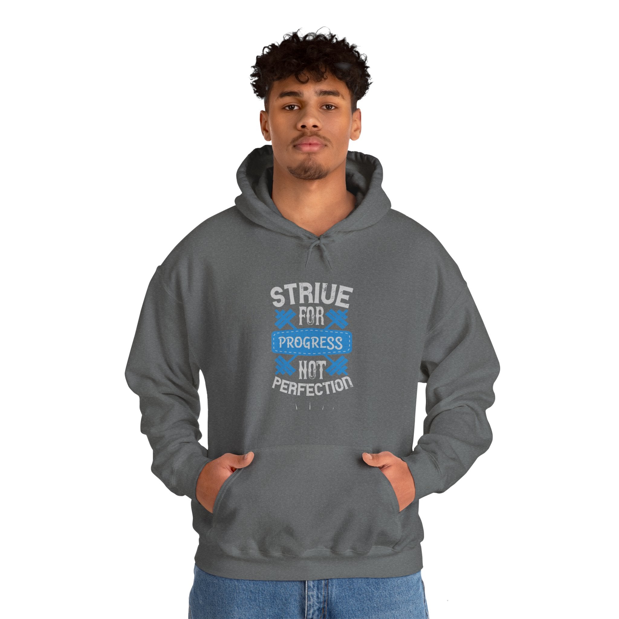 "Strive For Progress Not Perfection" Unisex Heavy Blend™ Hooded Sweatshirt