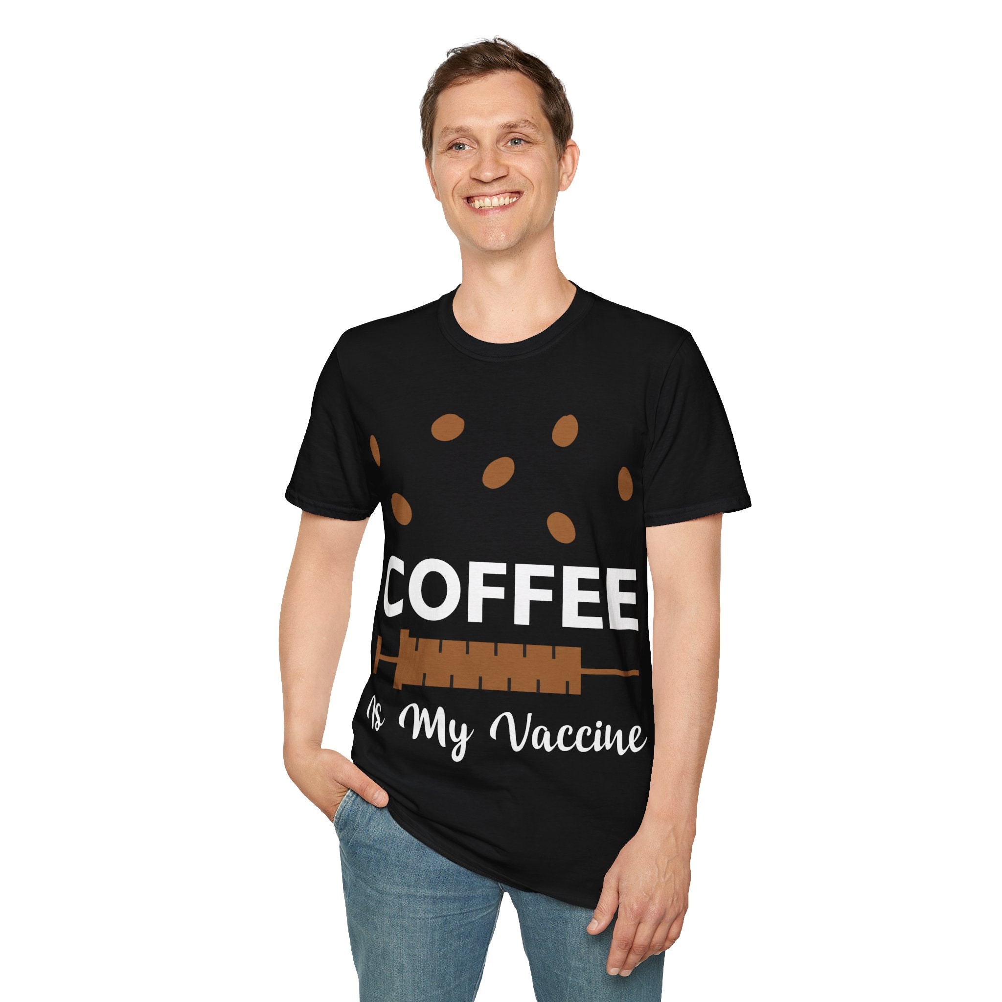 "COFFEE IS MY VACCINE" Unisex Soft style T-Shirt