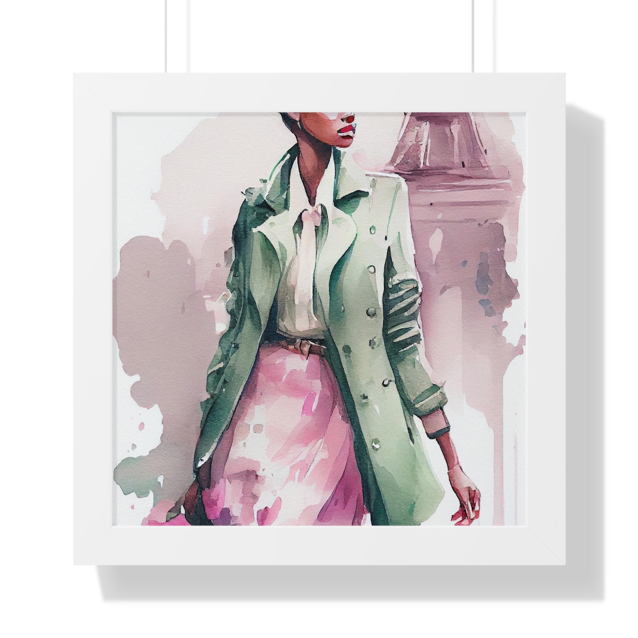 "BLACK WOMAN PARIS STREETS" Framed Vertical Poster