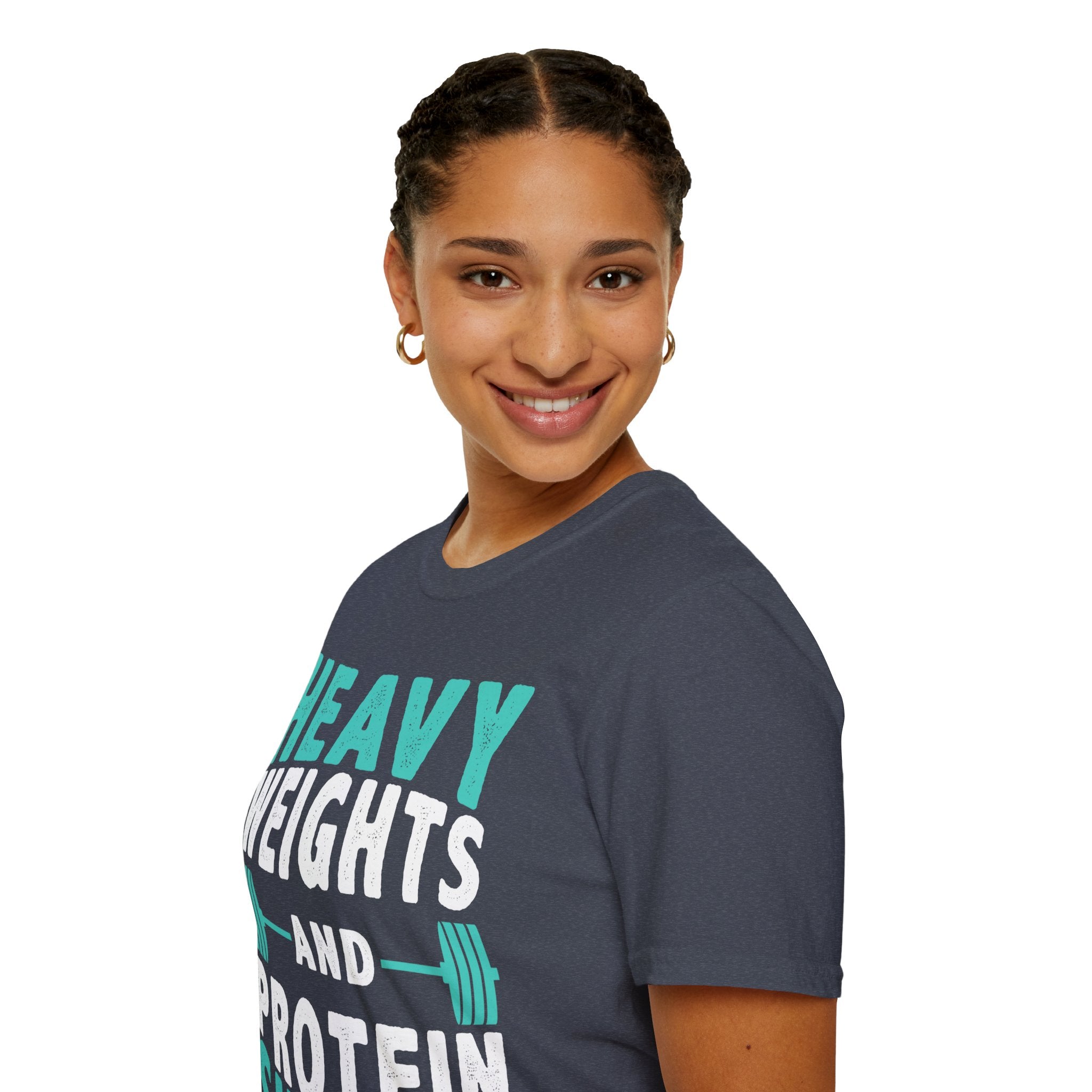 "Heavy Weights And Proteins Shakes" Unisex Soft Style T-Shirt