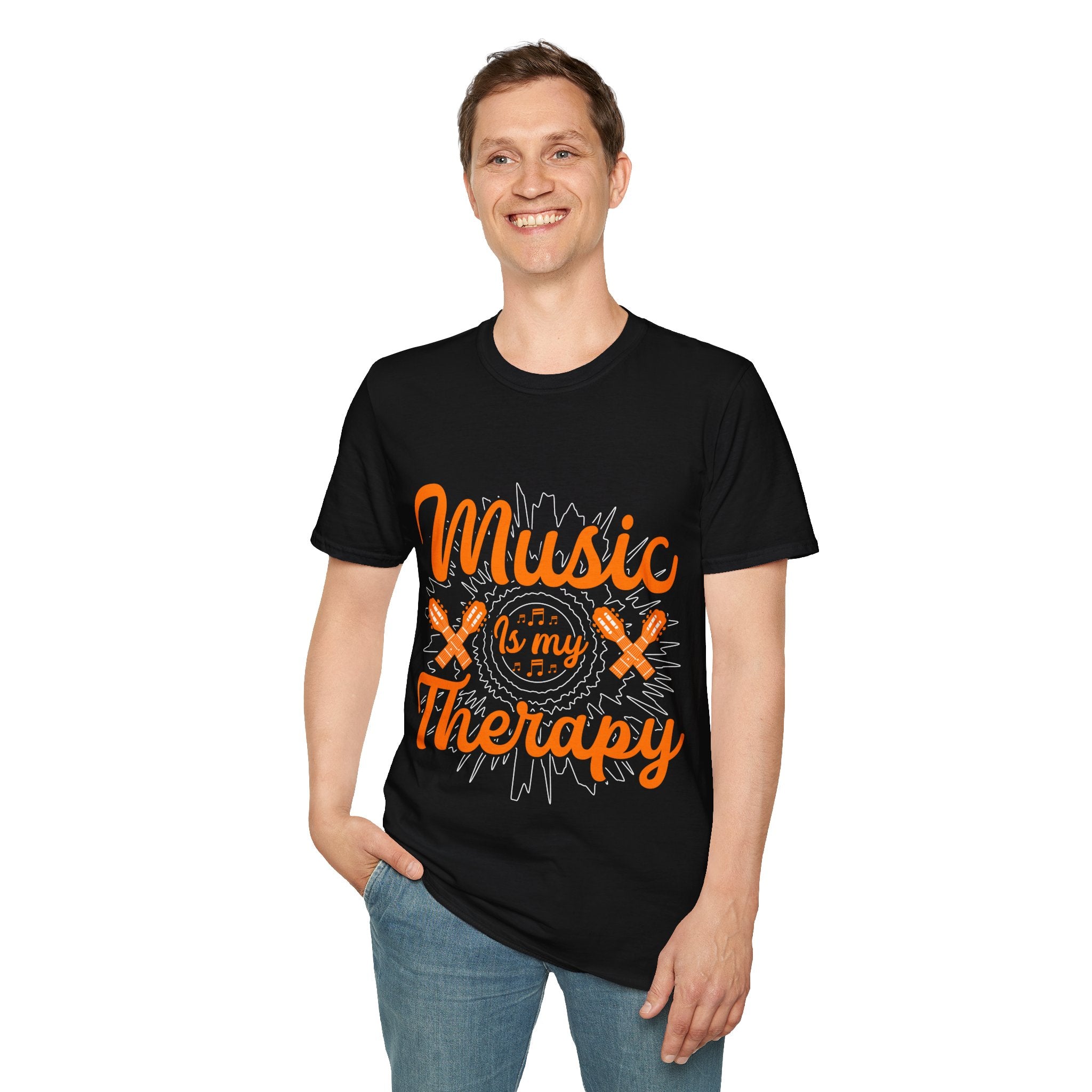 "Music Is My Therapy"Unisex Soft style T-Shirt