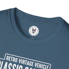 "RETRO VINTAGE VEHICLE CLASSIC CAR CLUB CLASSIC CAR COMMUNITY" Unisex Soft style T-Shirt