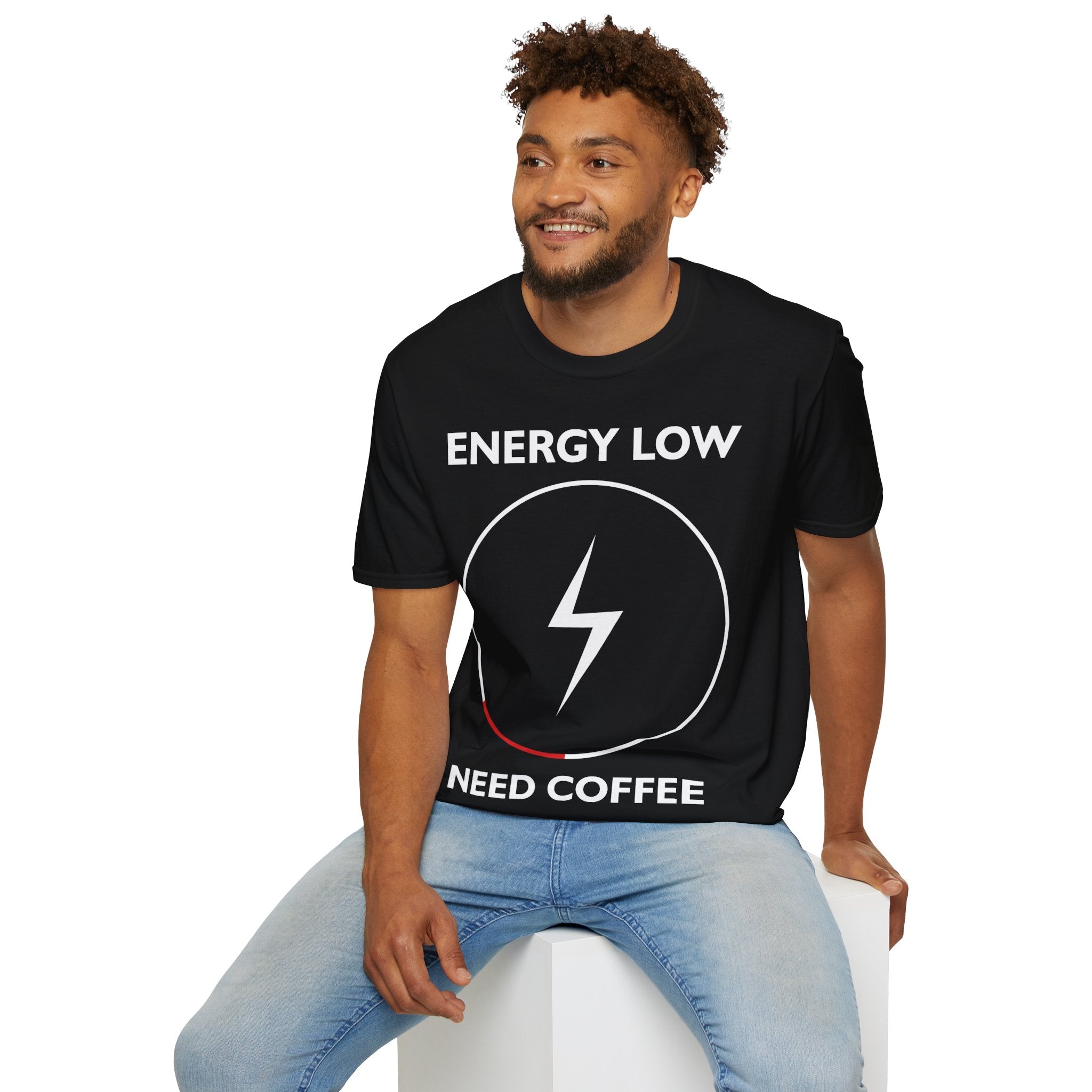 "ENERGY LOW NEED COFFEE" Unisex Soft style T-Shirt