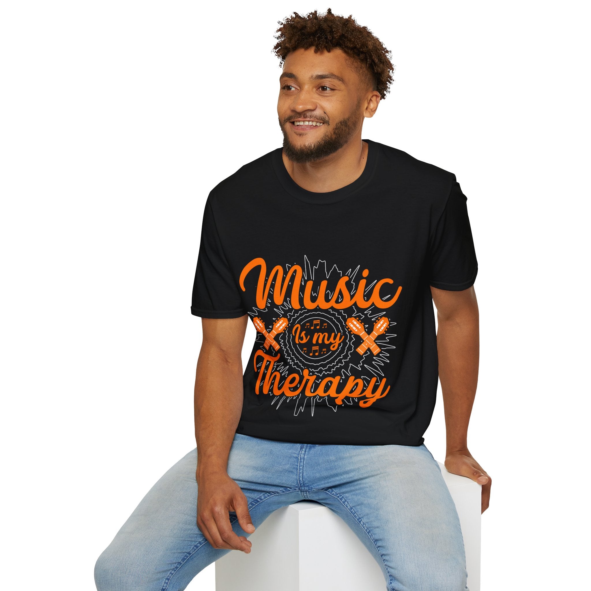 "Music Is My Therapy"Unisex Soft style T-Shirt