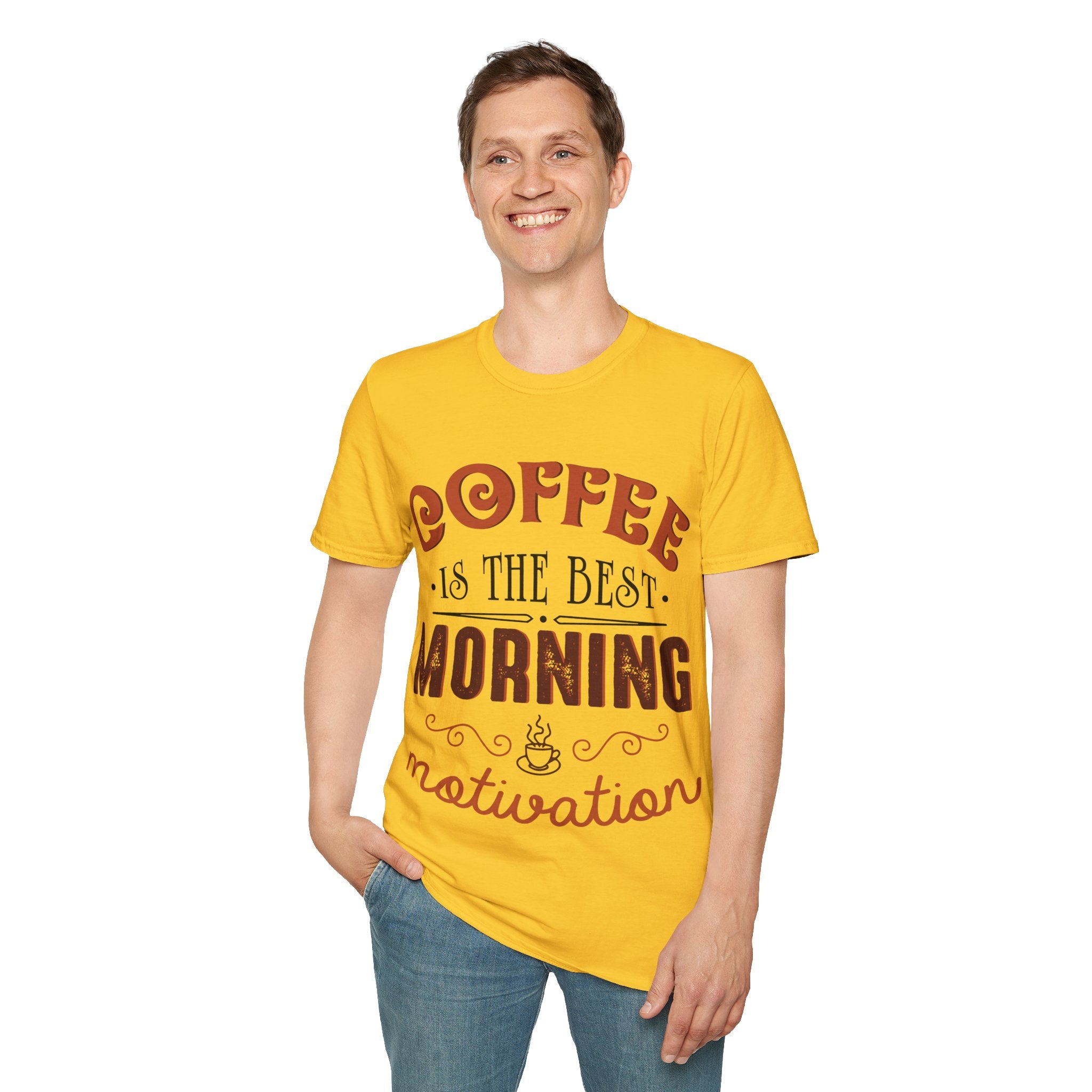 "COFFEE IS THE BEST MORNING MOTIVATION" Unisex Soft style T-Shirt