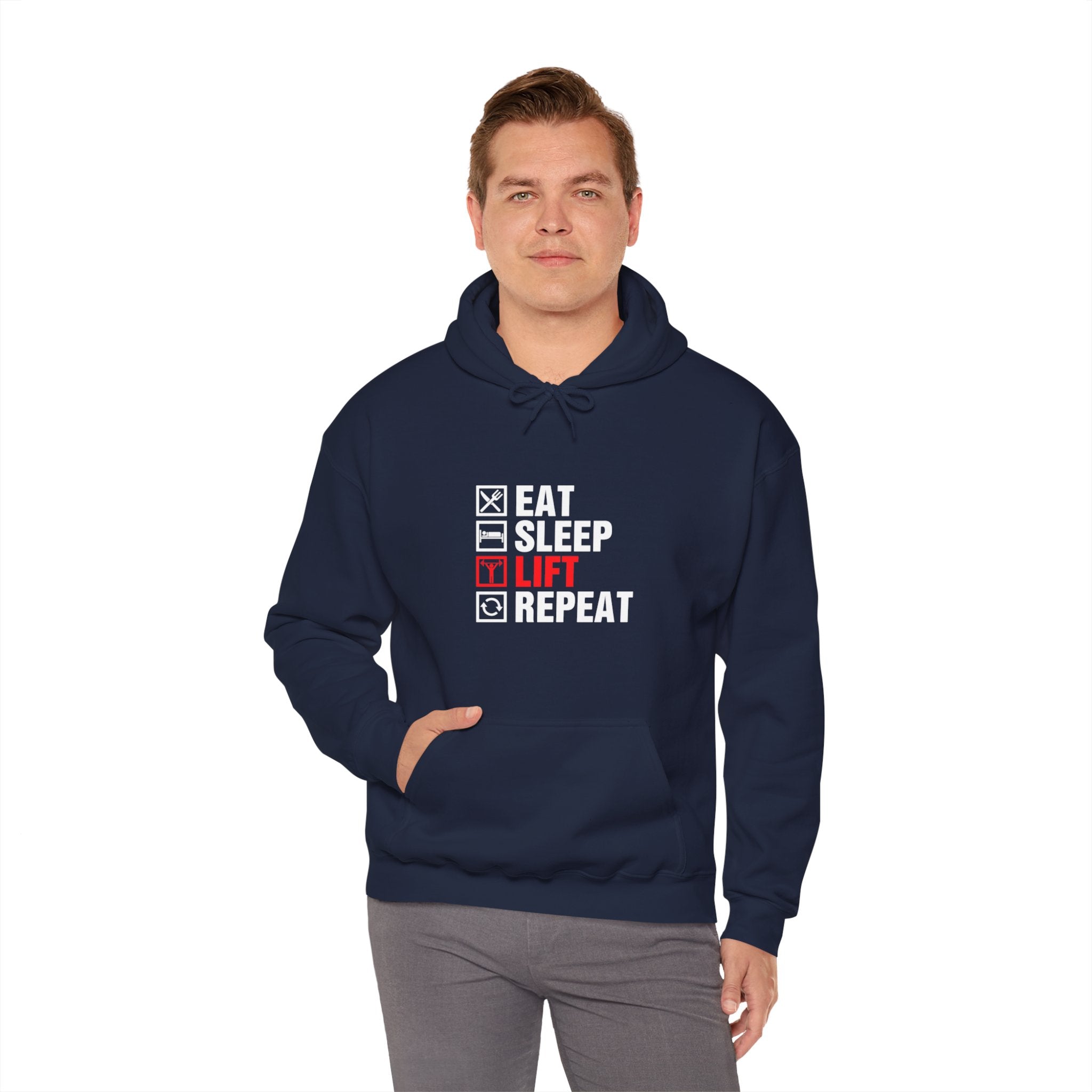 "Eat Sleep Lift Repeat" Unisex Heavy Blend™ Hooded Sweatshirt