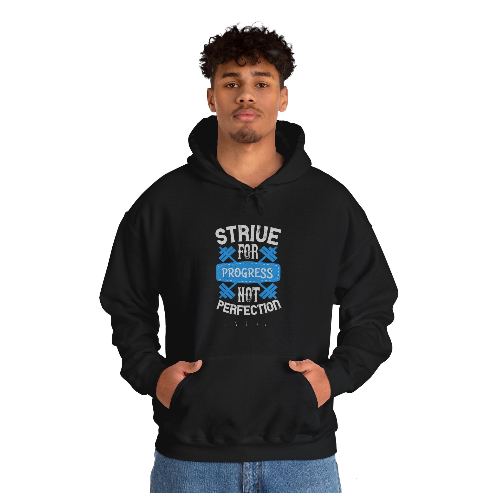 "Strive For Progress Not Perfection" Unisex Heavy Blend™ Hooded Sweatshirt