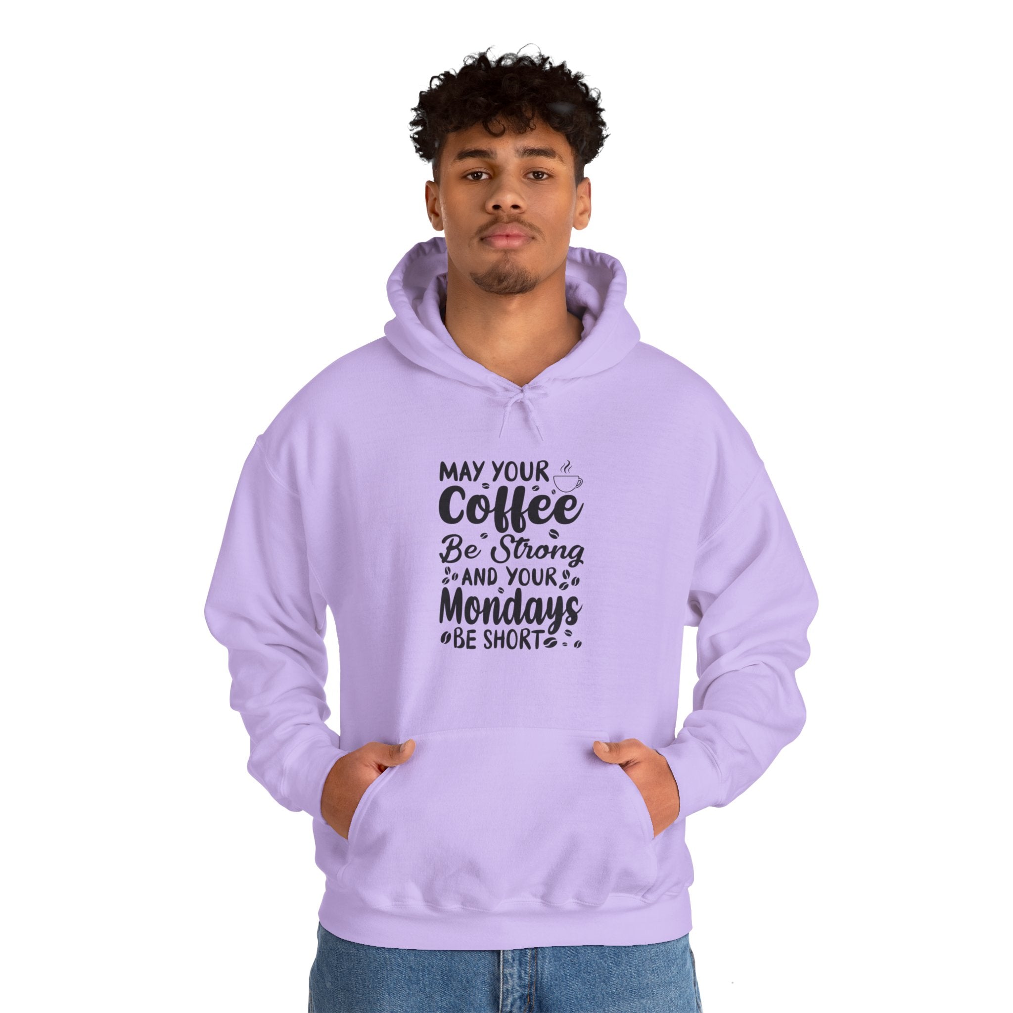 "MAY YOUR COFFEE BE STRONG AND YOUR MONDAYS BE SHORT" Unisex Heavy Blend™ Hooded Sweatshirt