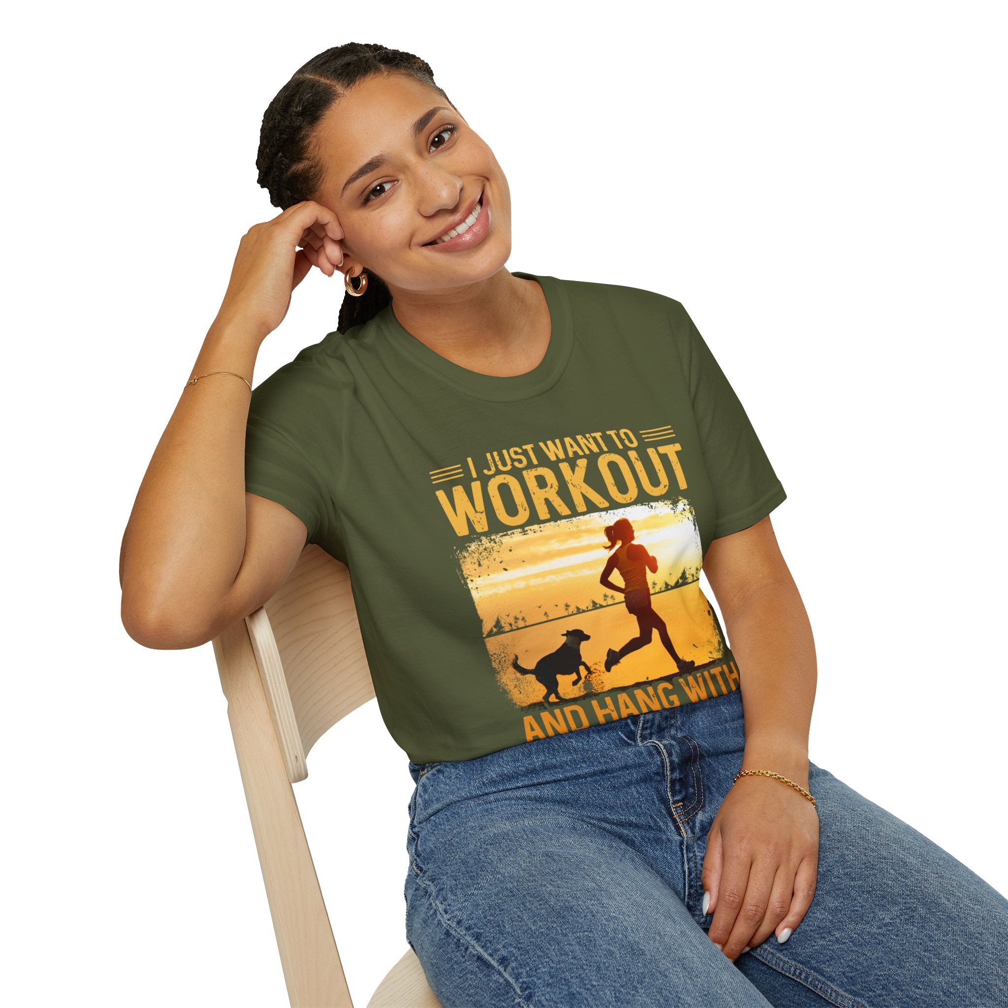 "I Just Want To Workout And Hang With My Dog" Unisex Soft style T-Shirt