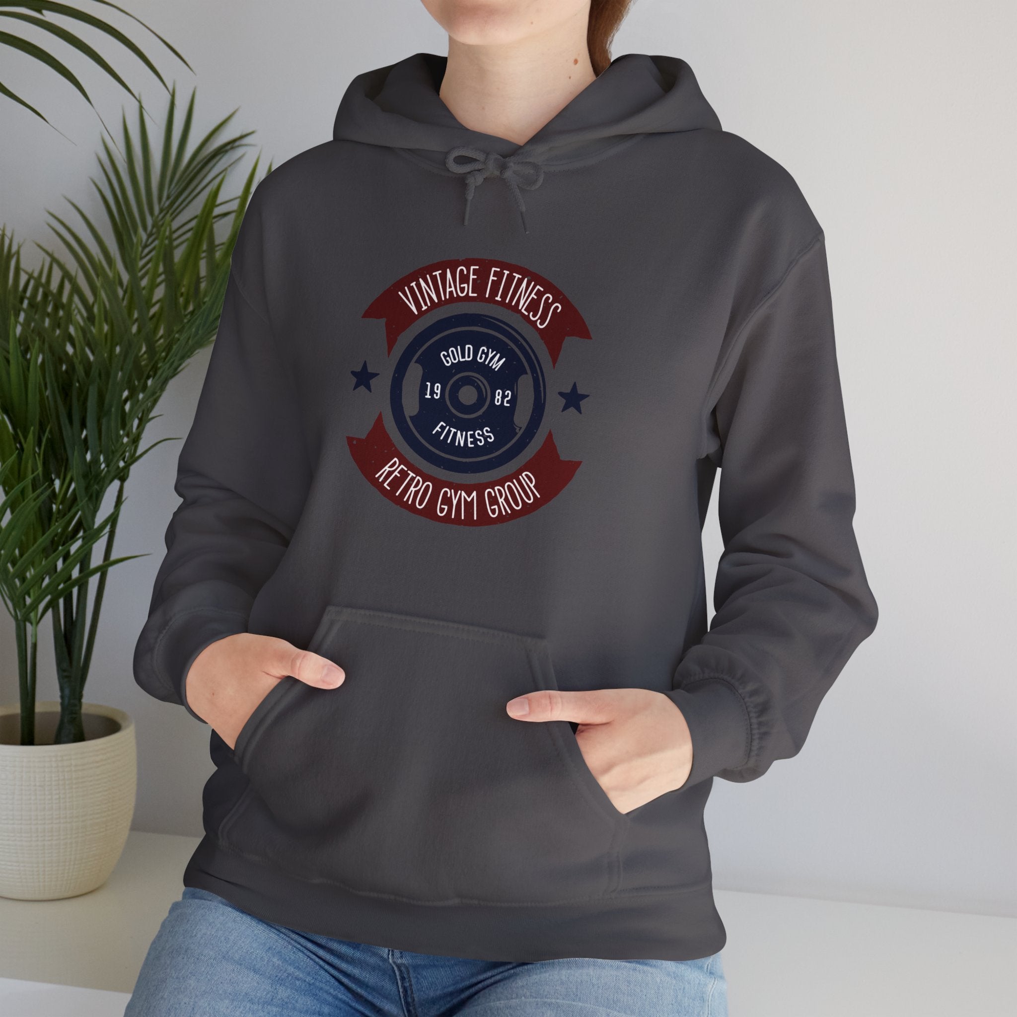 "Vintage Fitness Retro Gym Group" Unisex Heavy Blend™ Hooded Sweatshirt