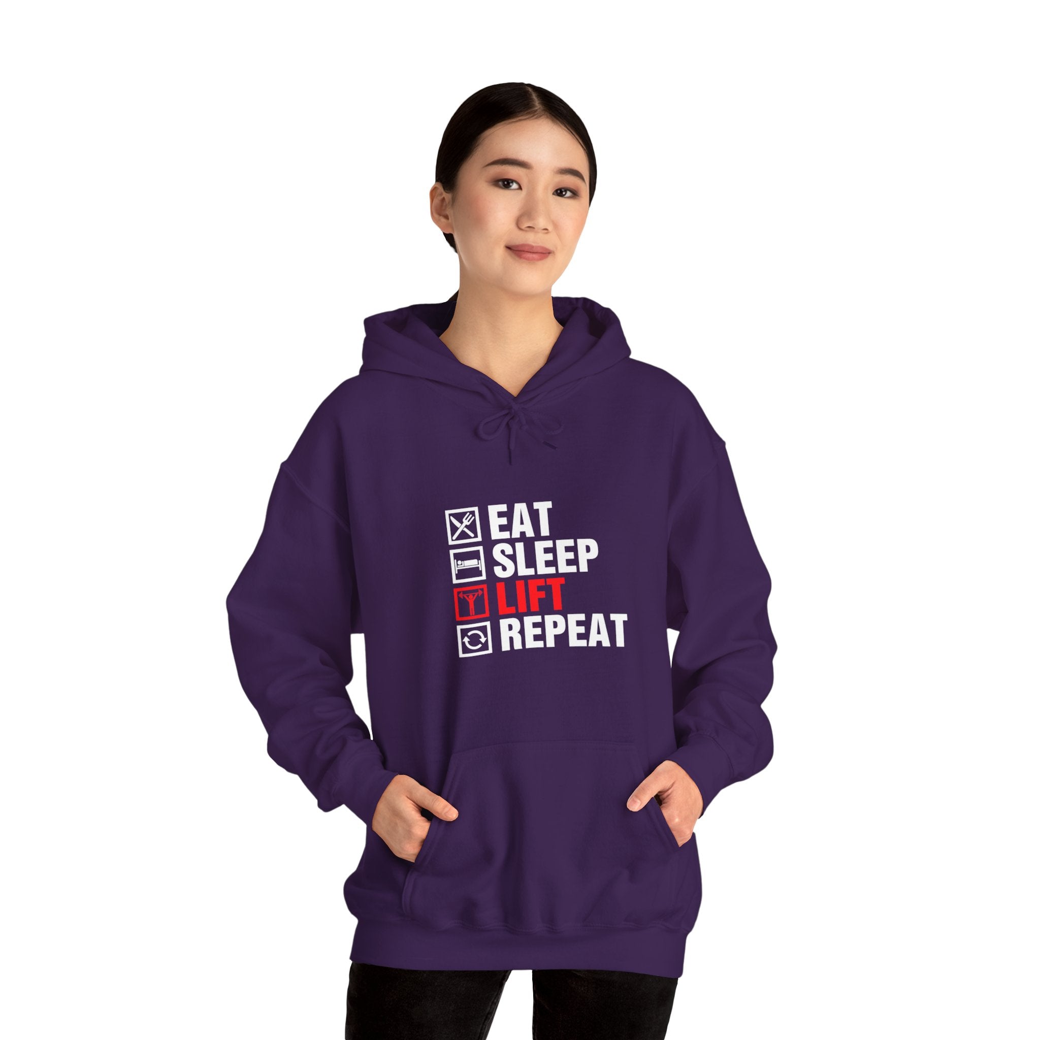 "Eat Sleep Lift Repeat" Unisex Heavy Blend™ Hooded Sweatshirt