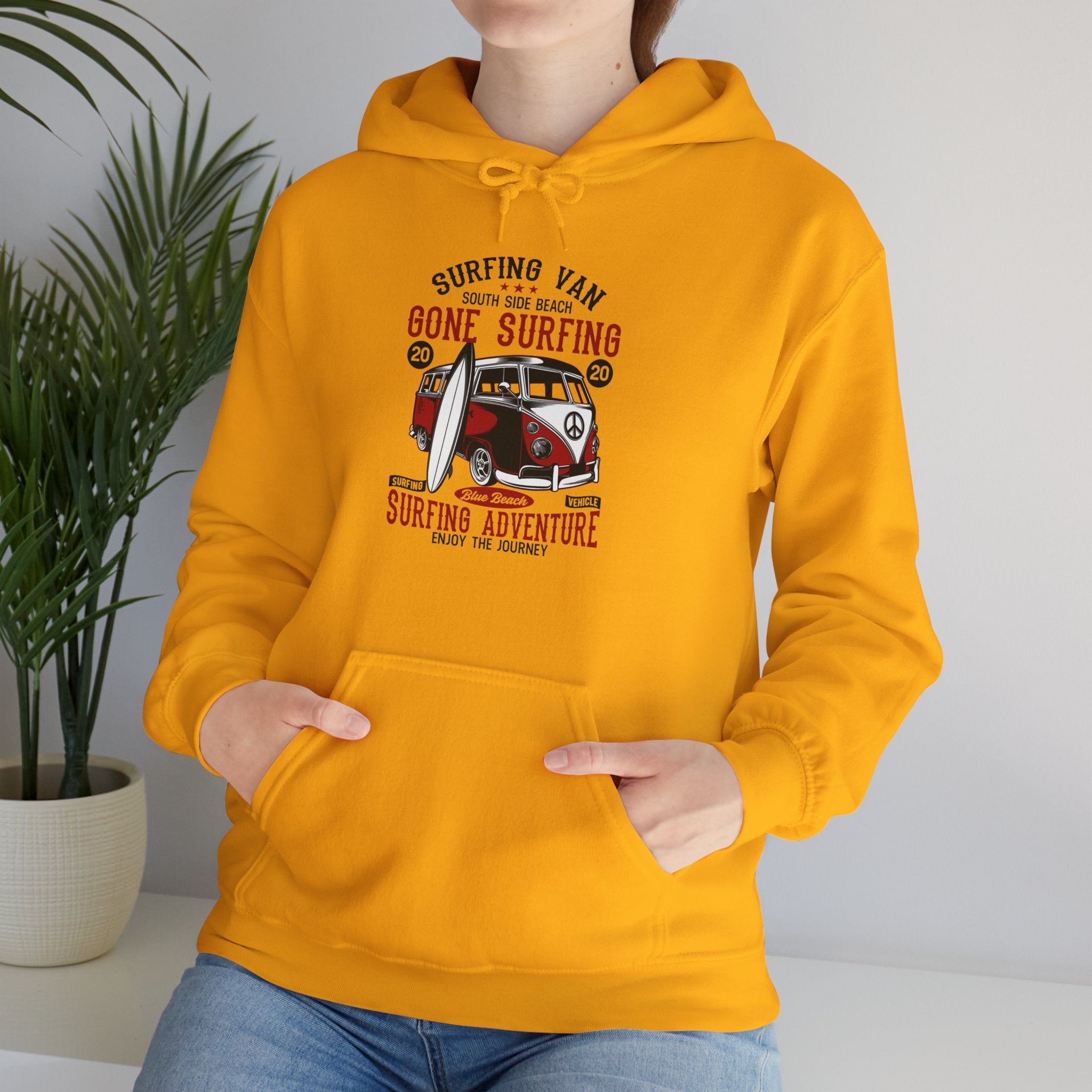 "SURFING VAN GONE SURFING SURFING ADVENTURE" Unisex Heavy Blend™ Hooded Sweatshirt