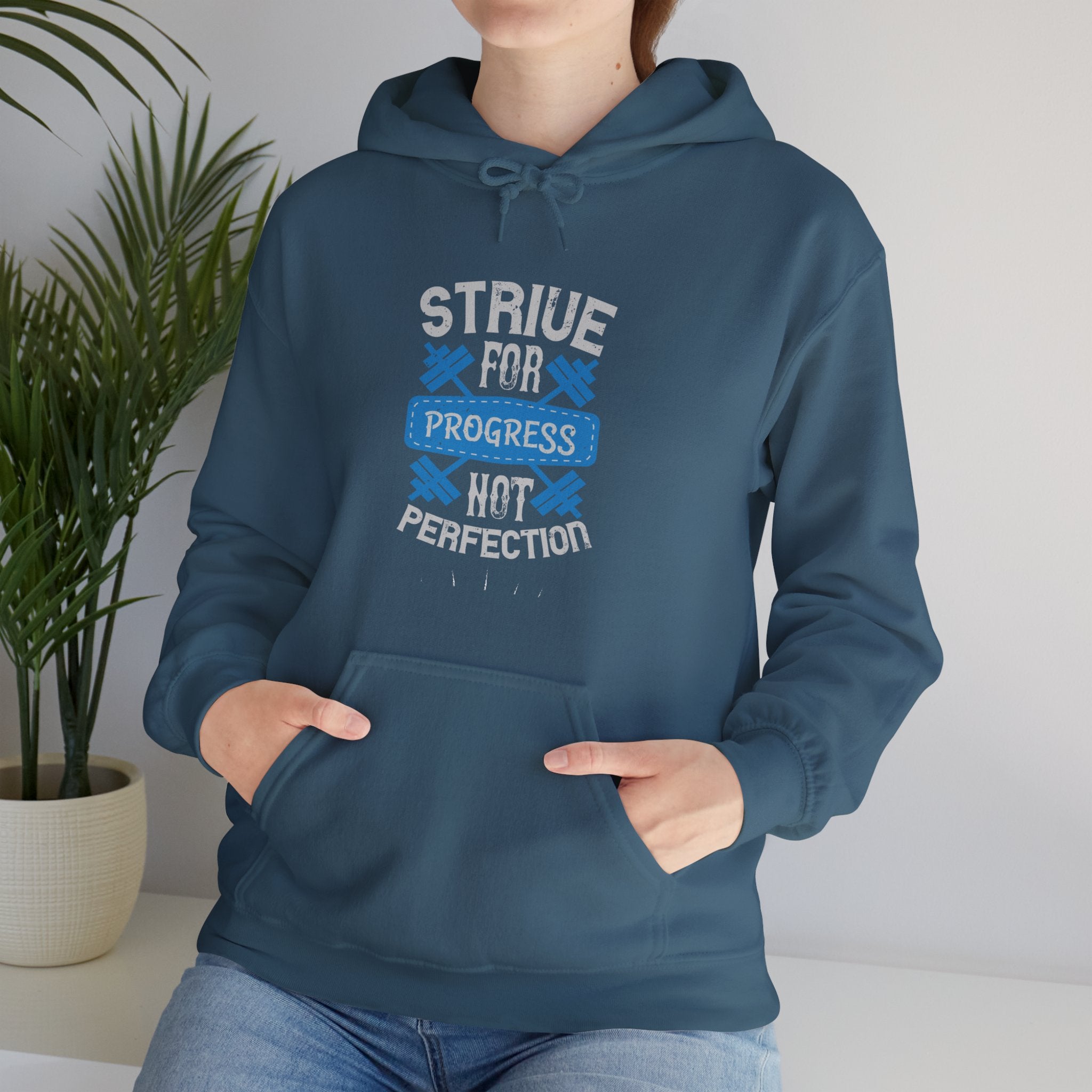 "Strive For Progress Not Perfection" Unisex Heavy Blend™ Hooded Sweatshirt