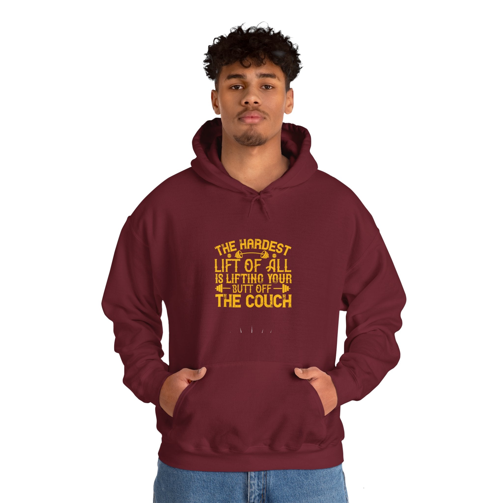 "The hardest lift of all is lifting your butt off the couch"  Unisex Heavy Blend™ Hooded Sweatshirt