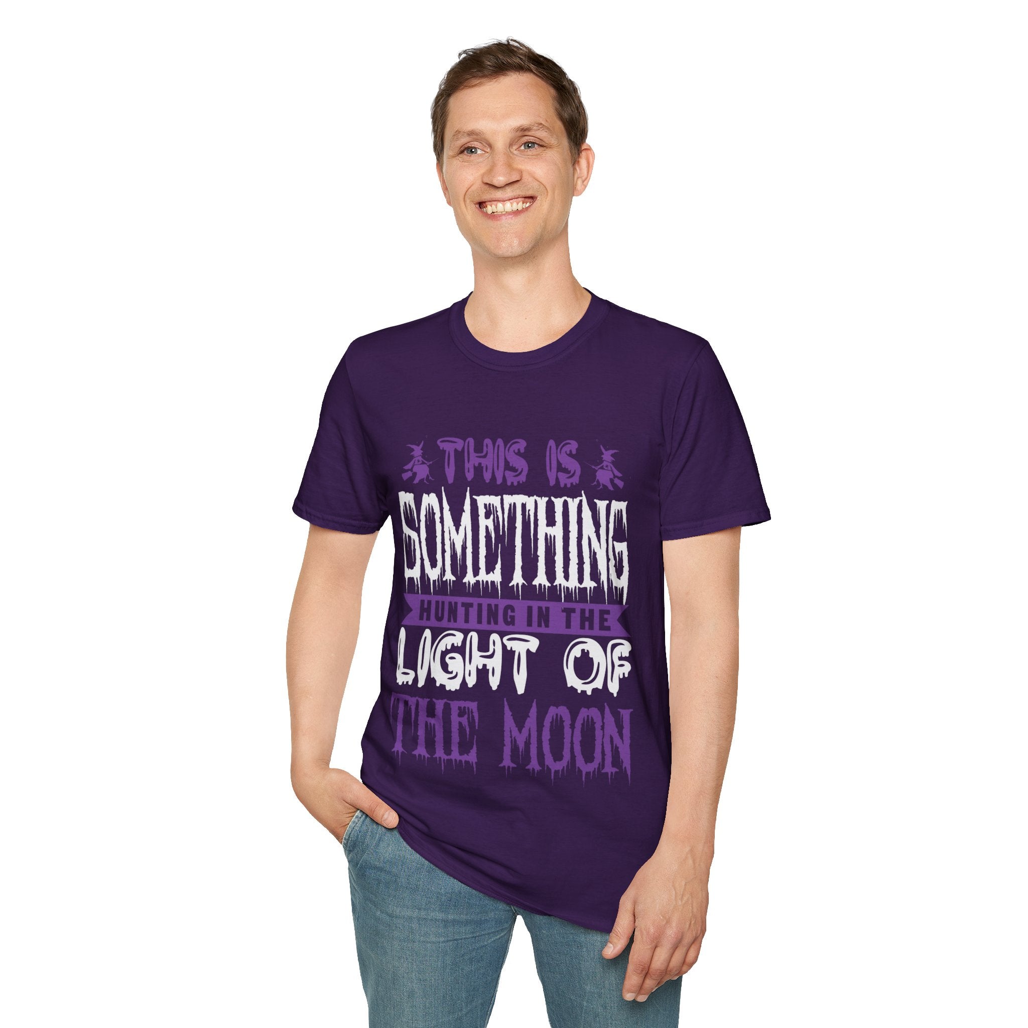 "THERE IS SOMETHING HAUNTING IN THE LIGHT OF THE MOON" Unisex Soft style T-Shirt