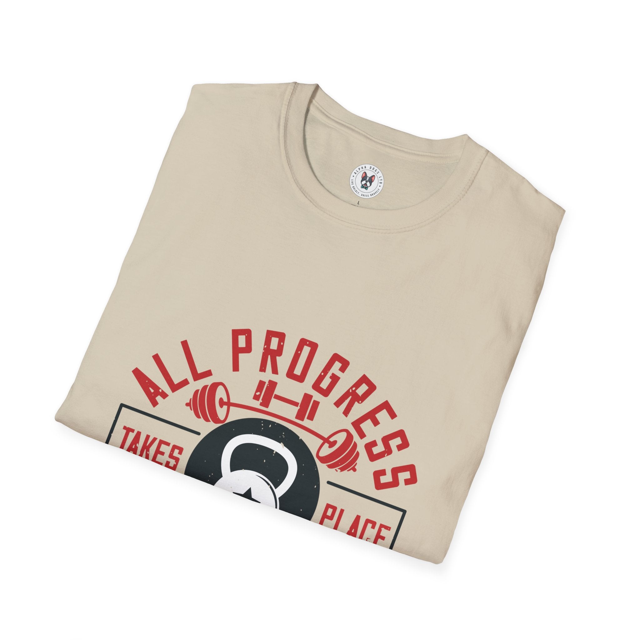 "All ProgressTakes Place Outside Of Comfort Zone" Unisex Soft style T-Shirt