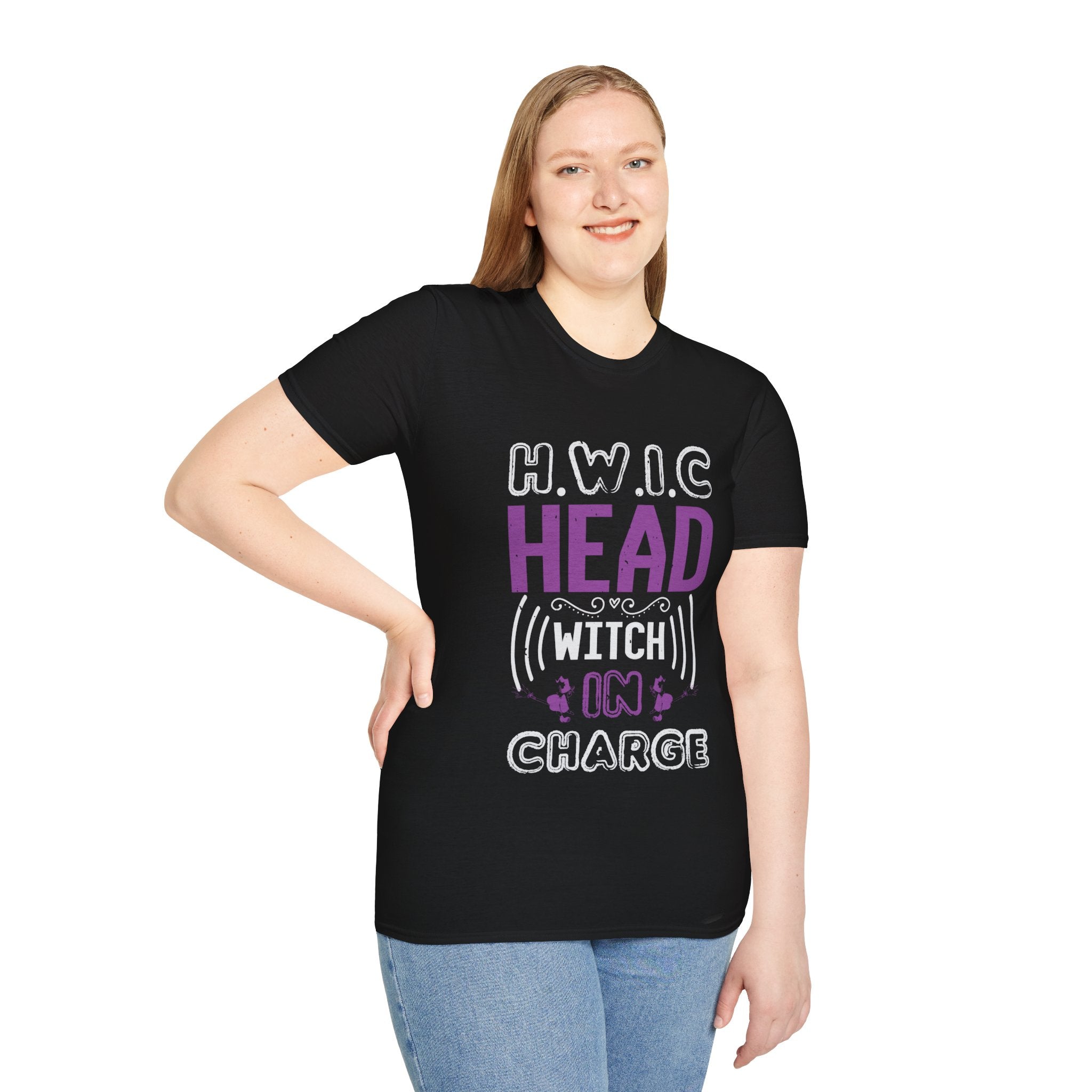 "H.W.I.C HEAD WITCH IN CHARGE" Unisex Soft style T-Shirt