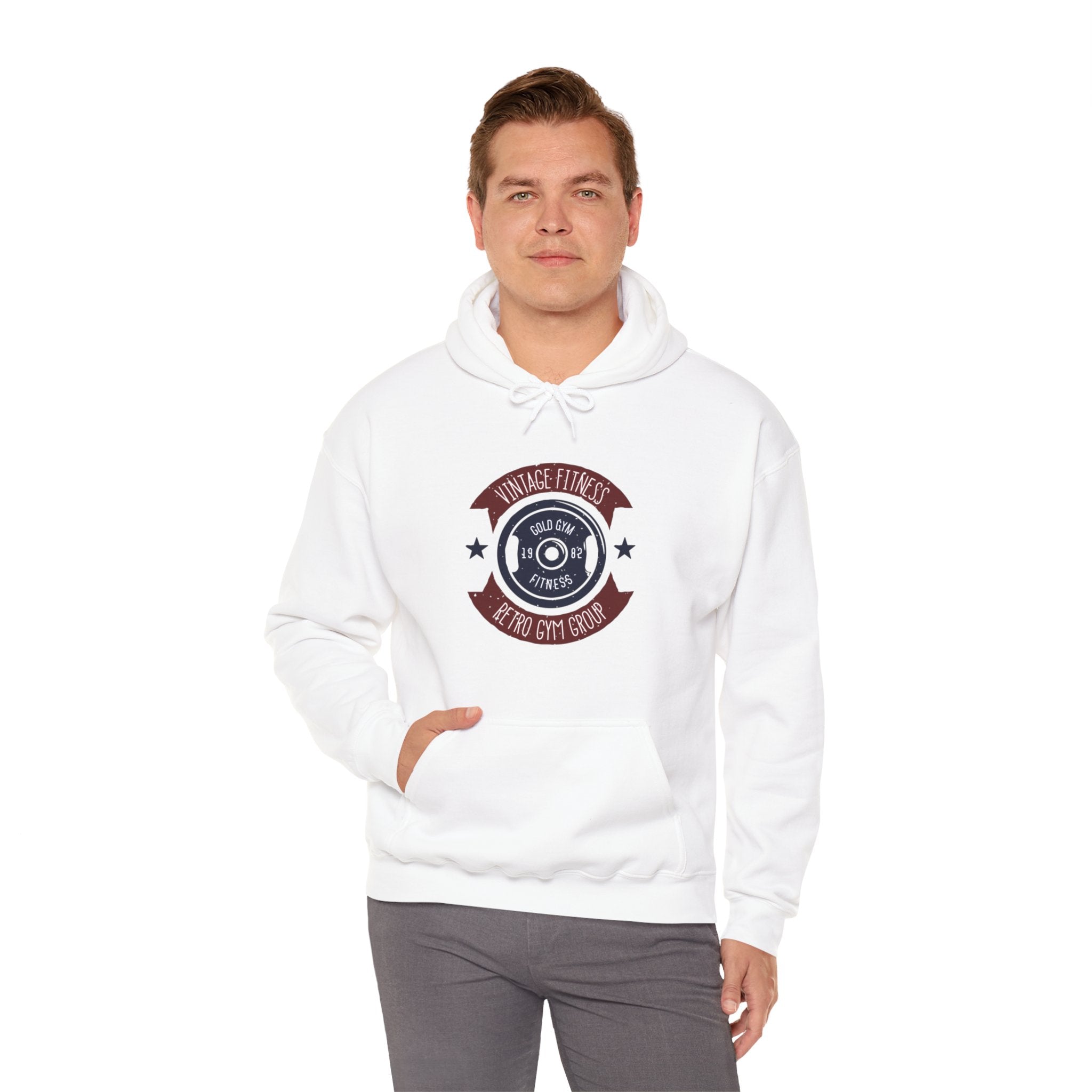 "Vintage Fitness Retro Gym Group" Unisex Heavy Blend™ Hooded Sweatshirt