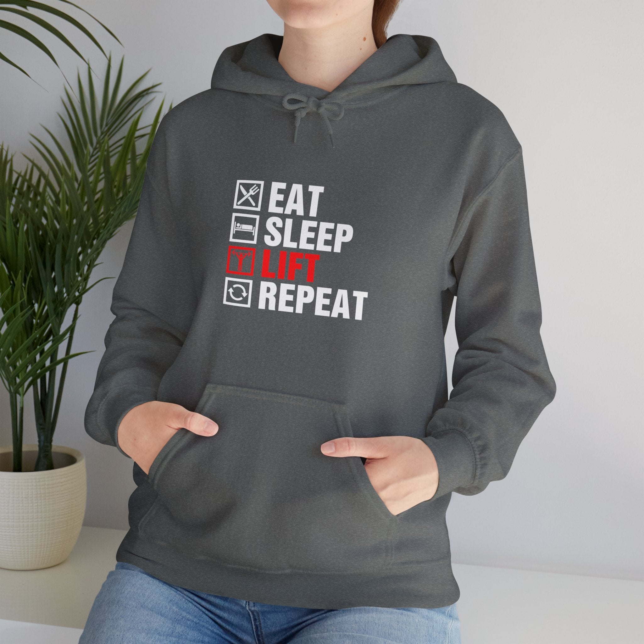 "Eat Sleep Lift Repeat" Unisex Heavy Blend™ Hooded Sweatshirt