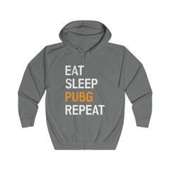 "Eat Sleep PUBG Repeat" Unisex Full Zip Hoodie