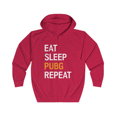 "Eat Sleep PUBG Repeat" Unisex Full Zip Hoodie